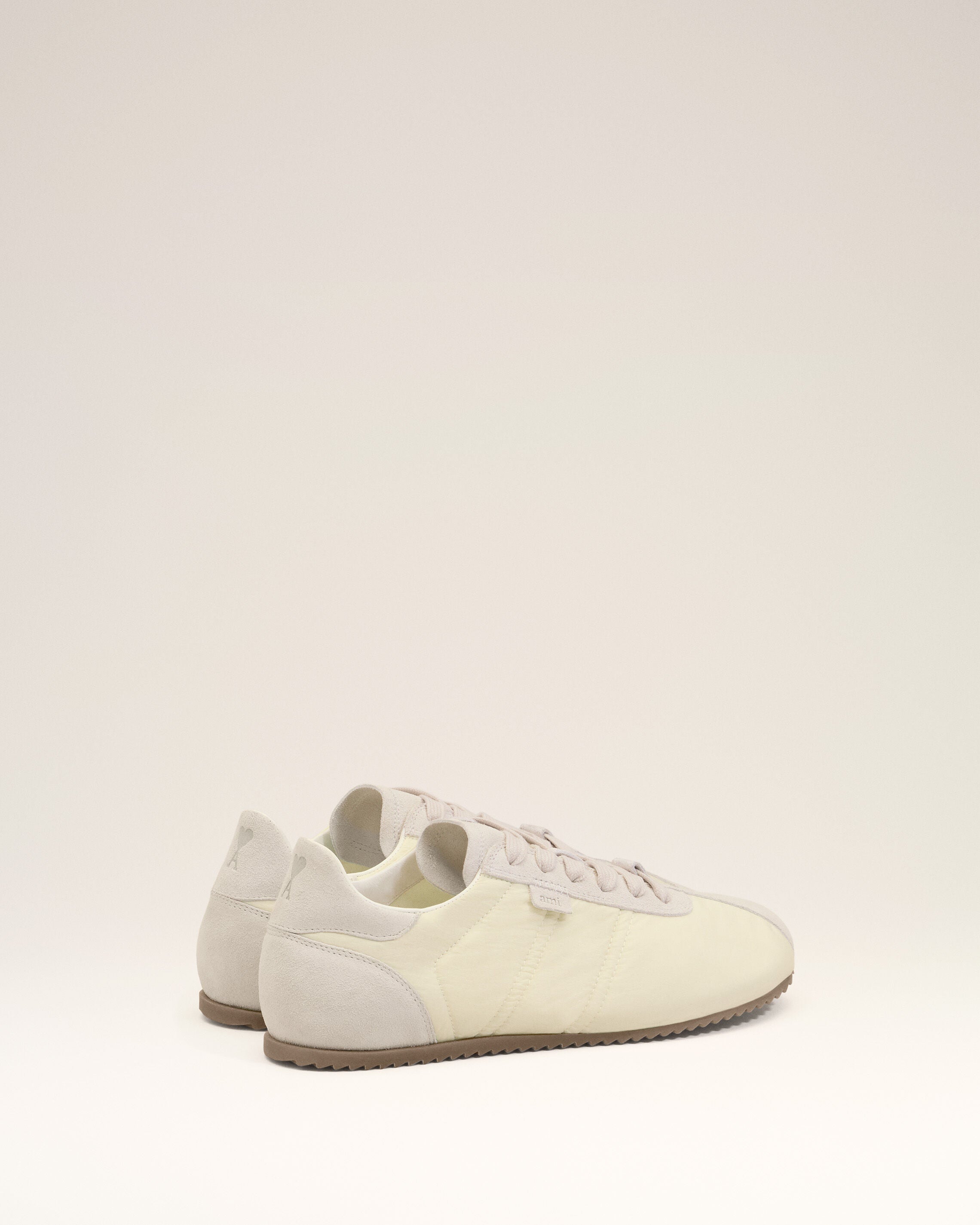 White Nylon Soft Sneakers
