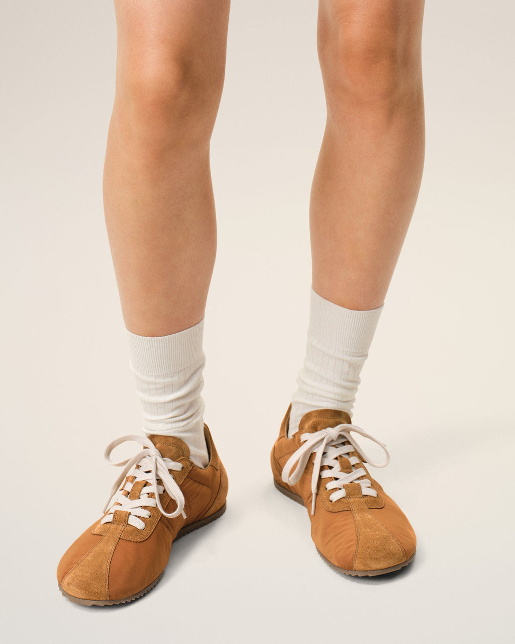 Brown Nylon Soft Sneakers