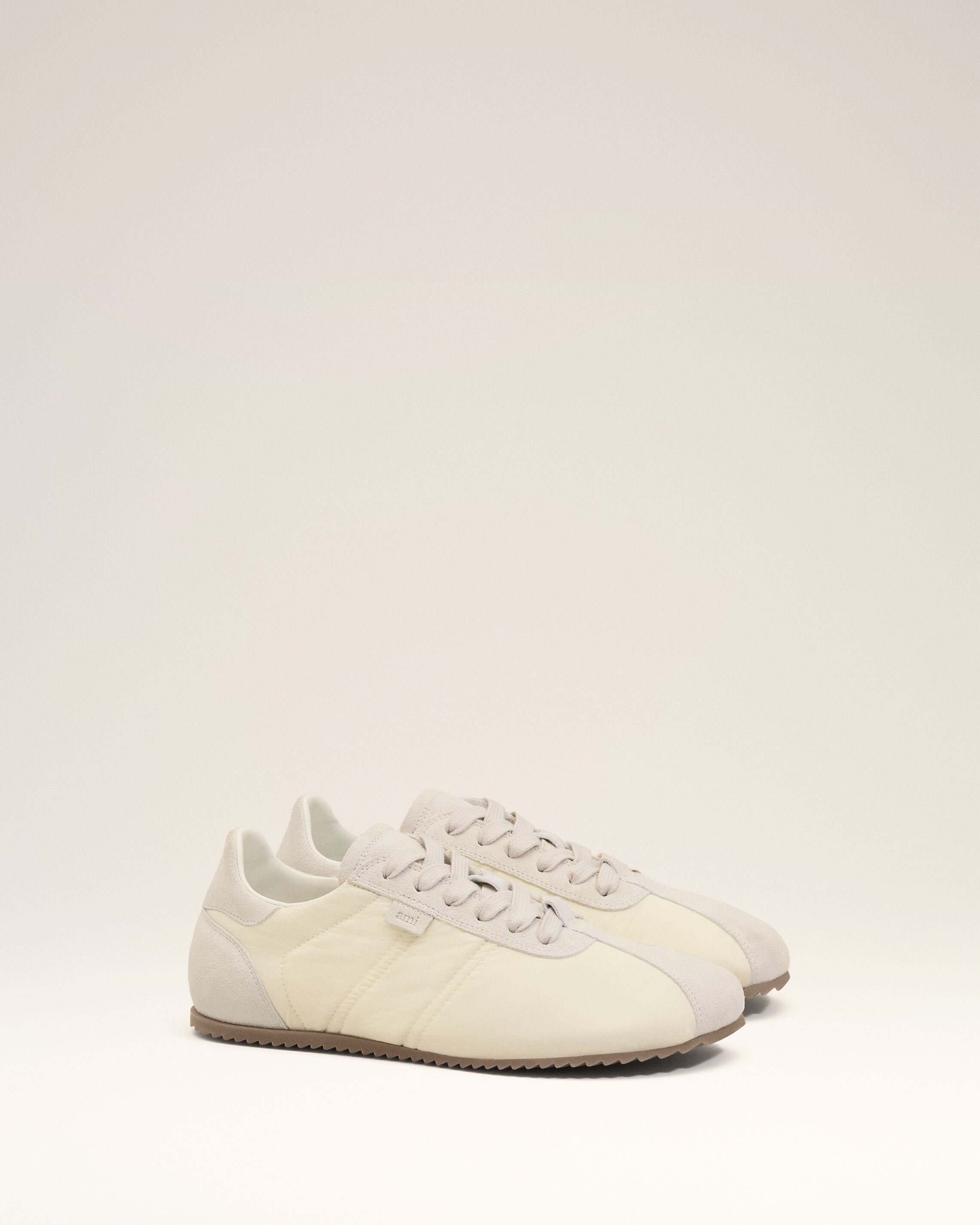 White Nylon Soft Sneakers