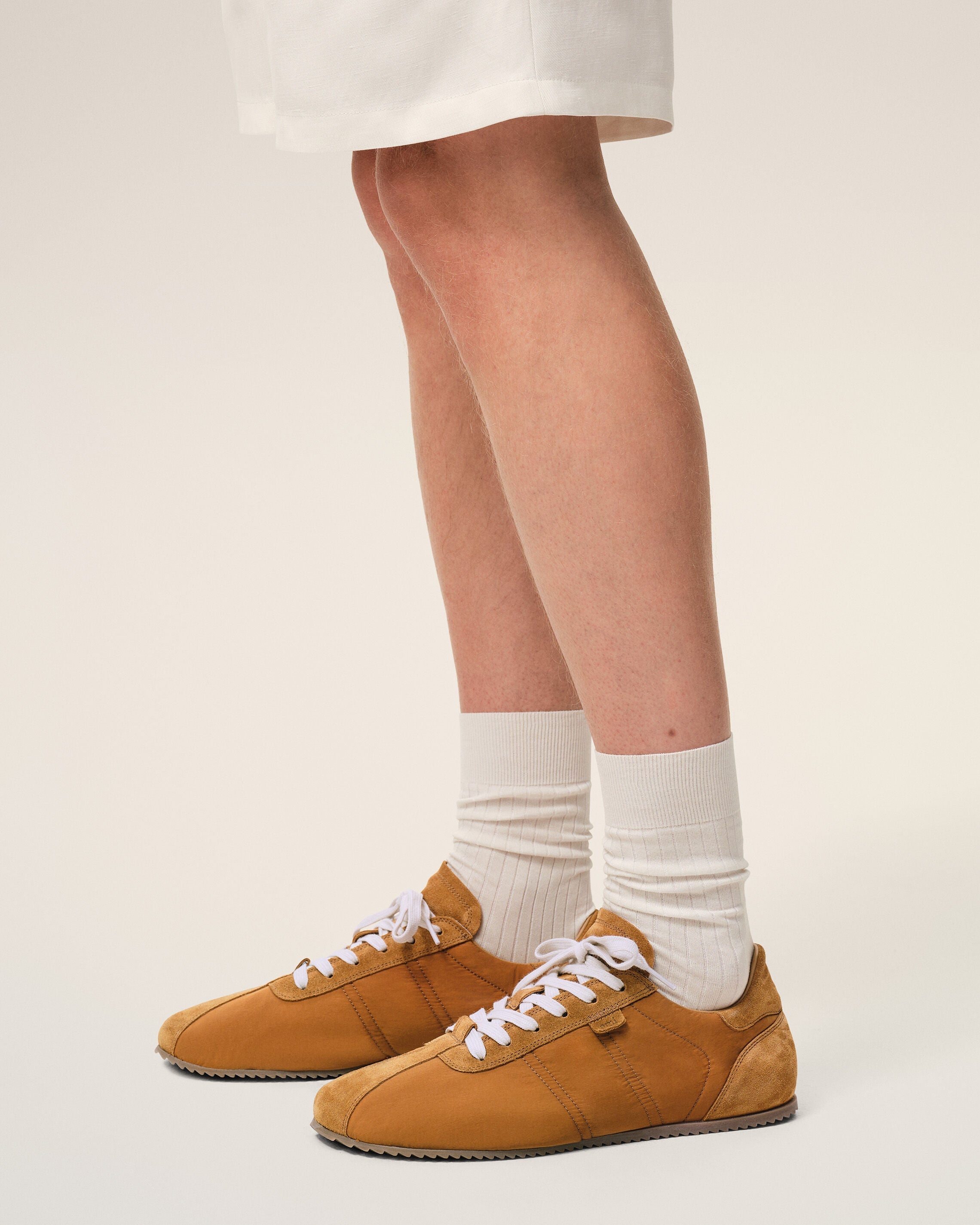 Brown Nylon Soft Sneakers