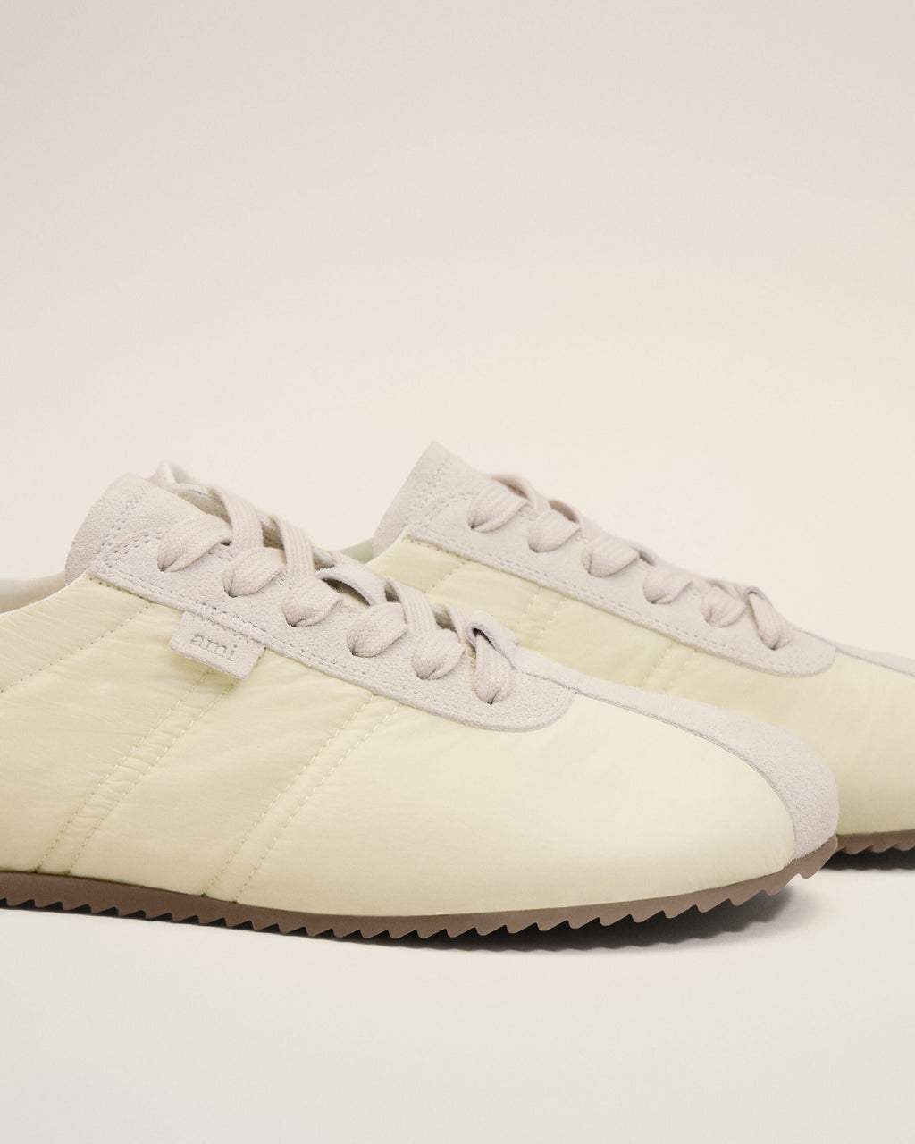 White Nylon Soft Sneakers
