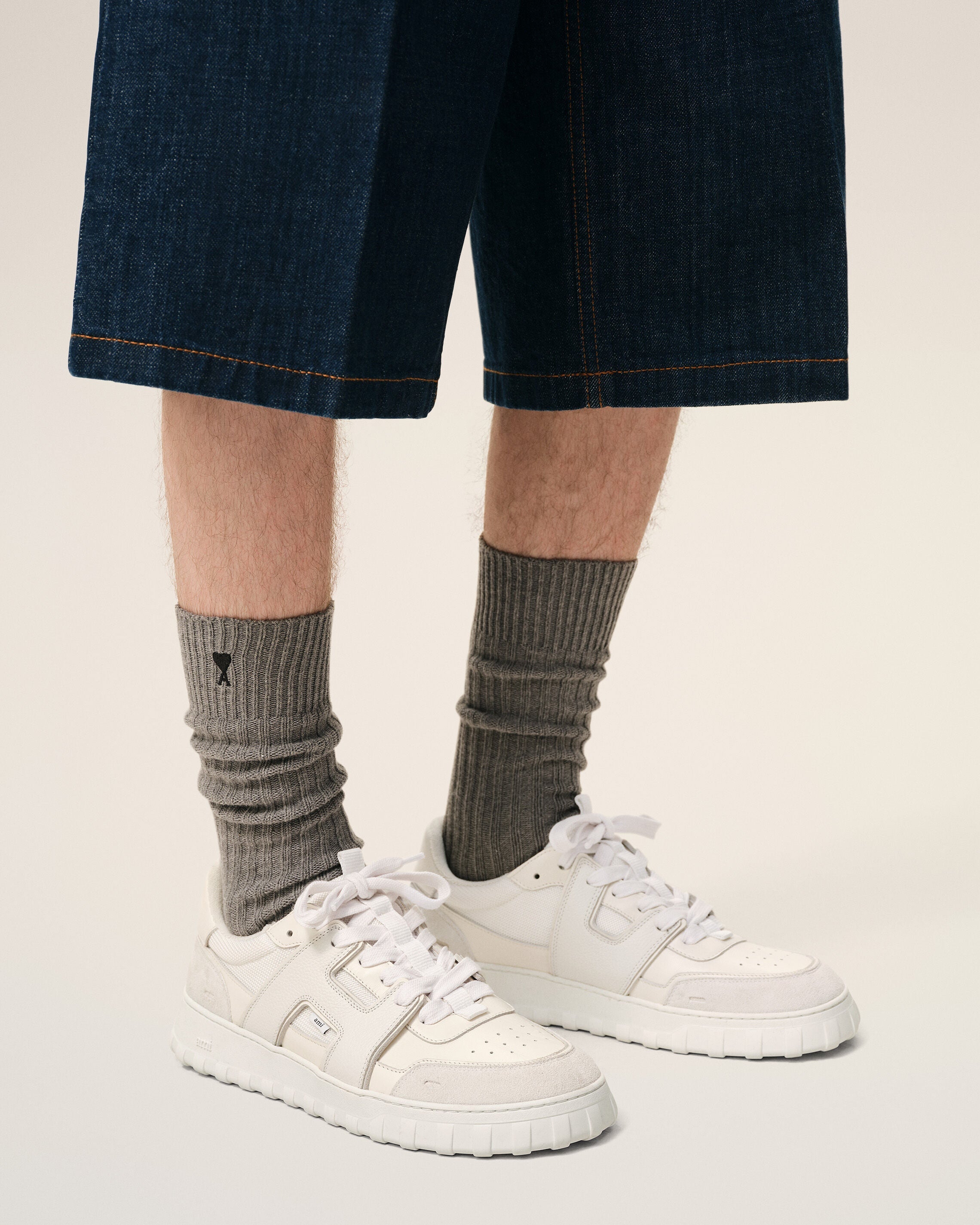 White Cowhide Leather A Walk Sneakers