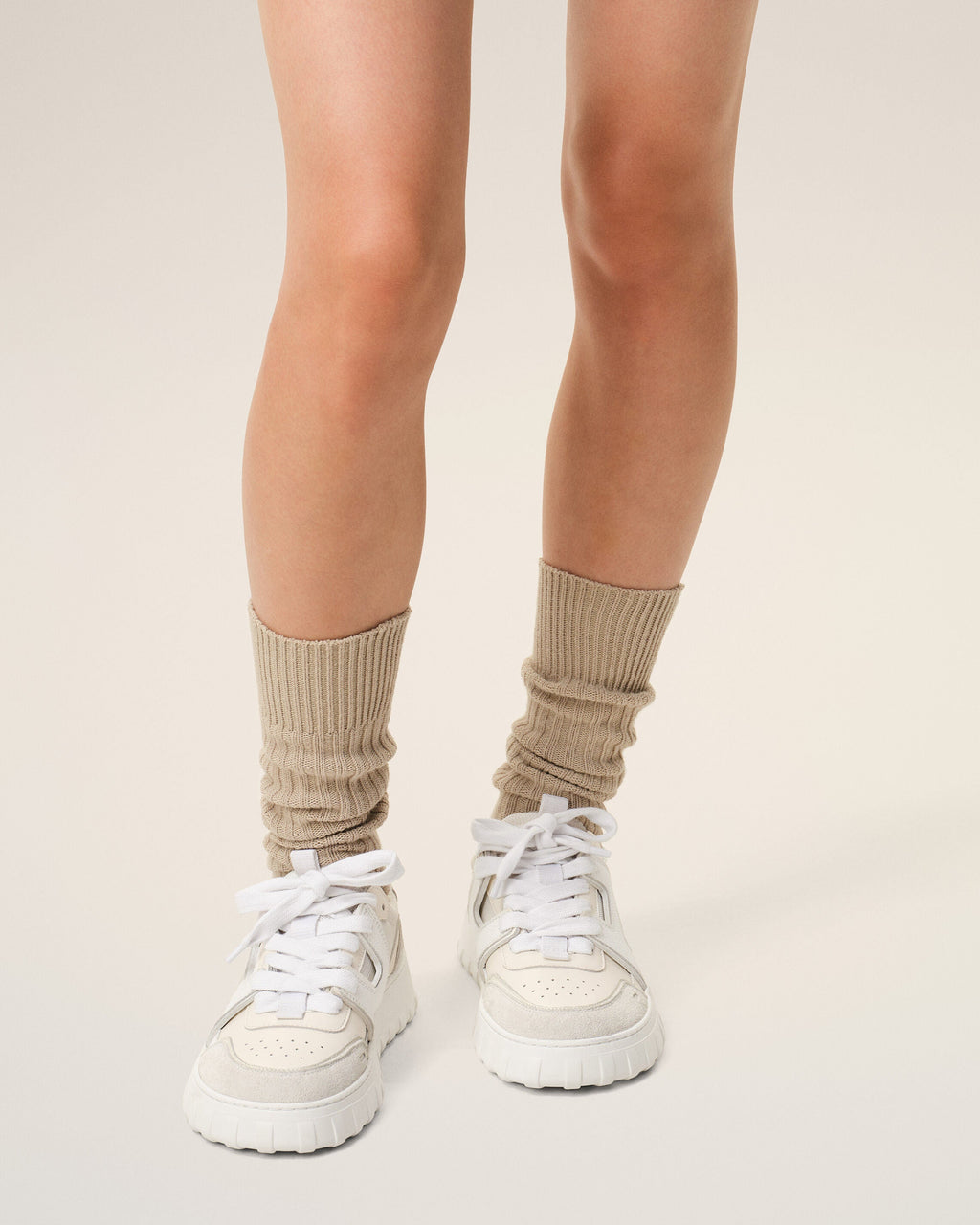 White Cowhide Leather A Walk Sneakers