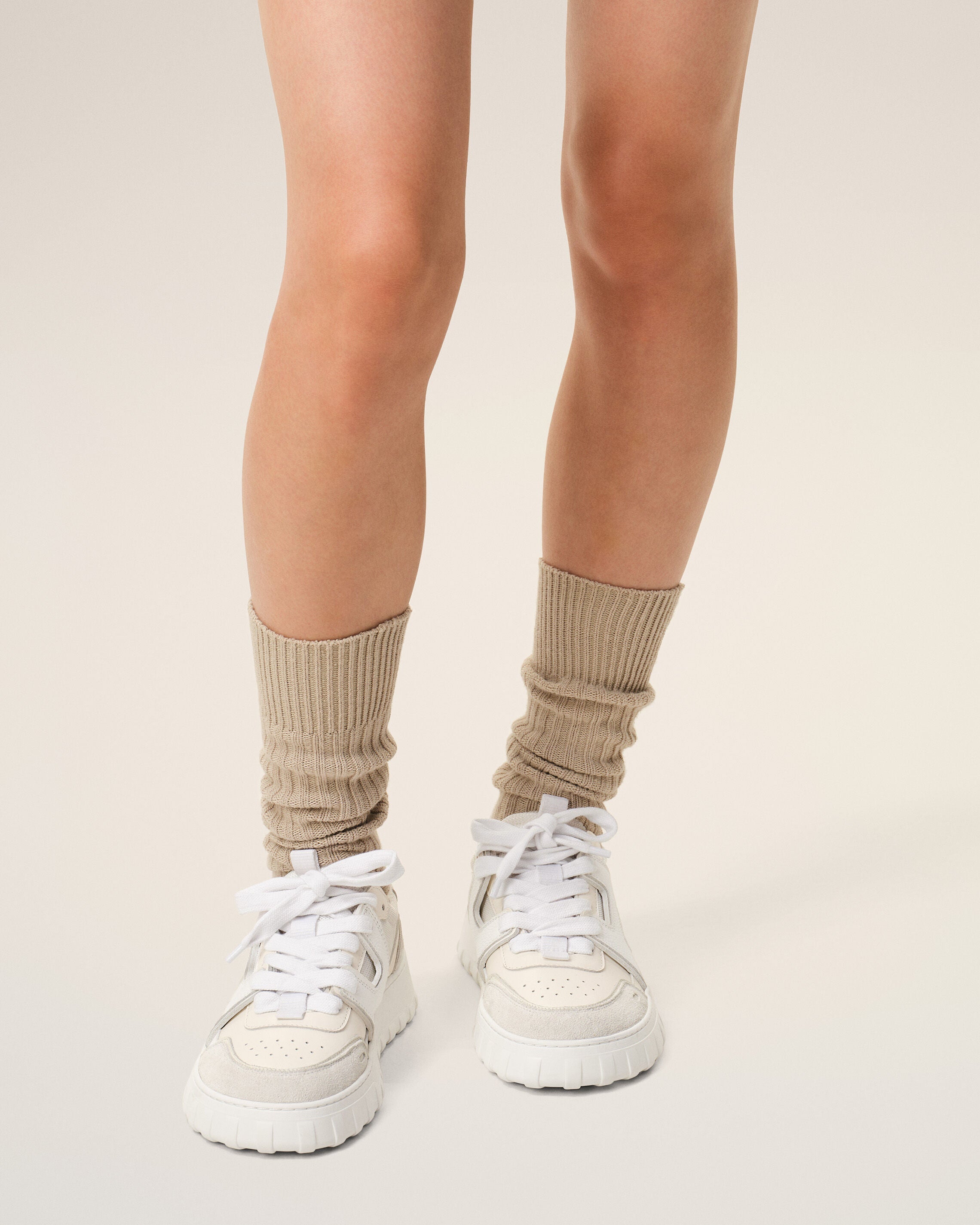 White Cowhide Leather A Walk Sneakers