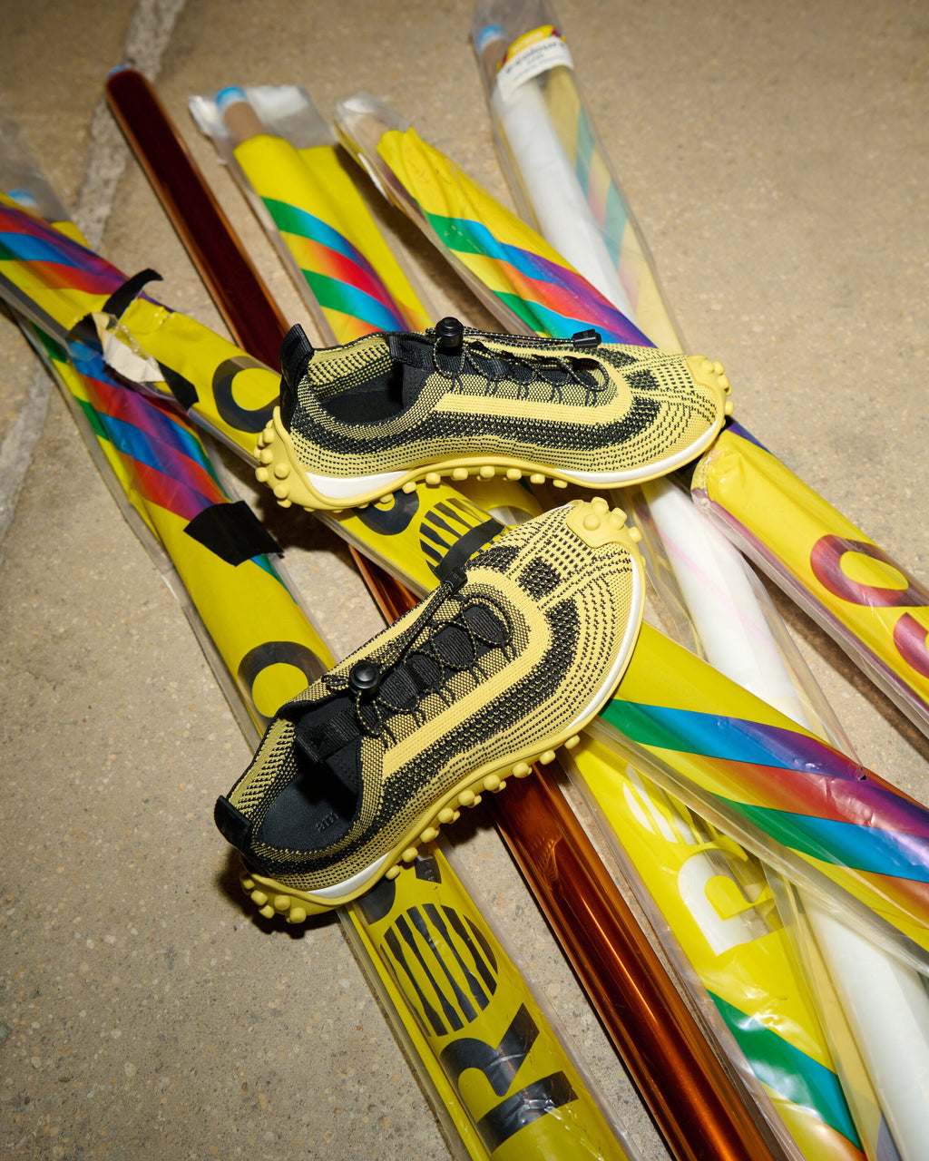 Yellow Knit Mirage Sneakers