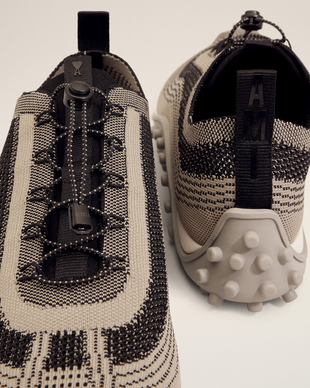 Beige Knit Mirage Sneakers