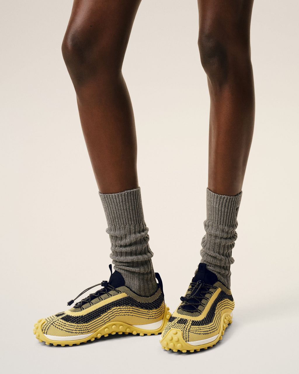 Yellow Knit Mirage Sneakers