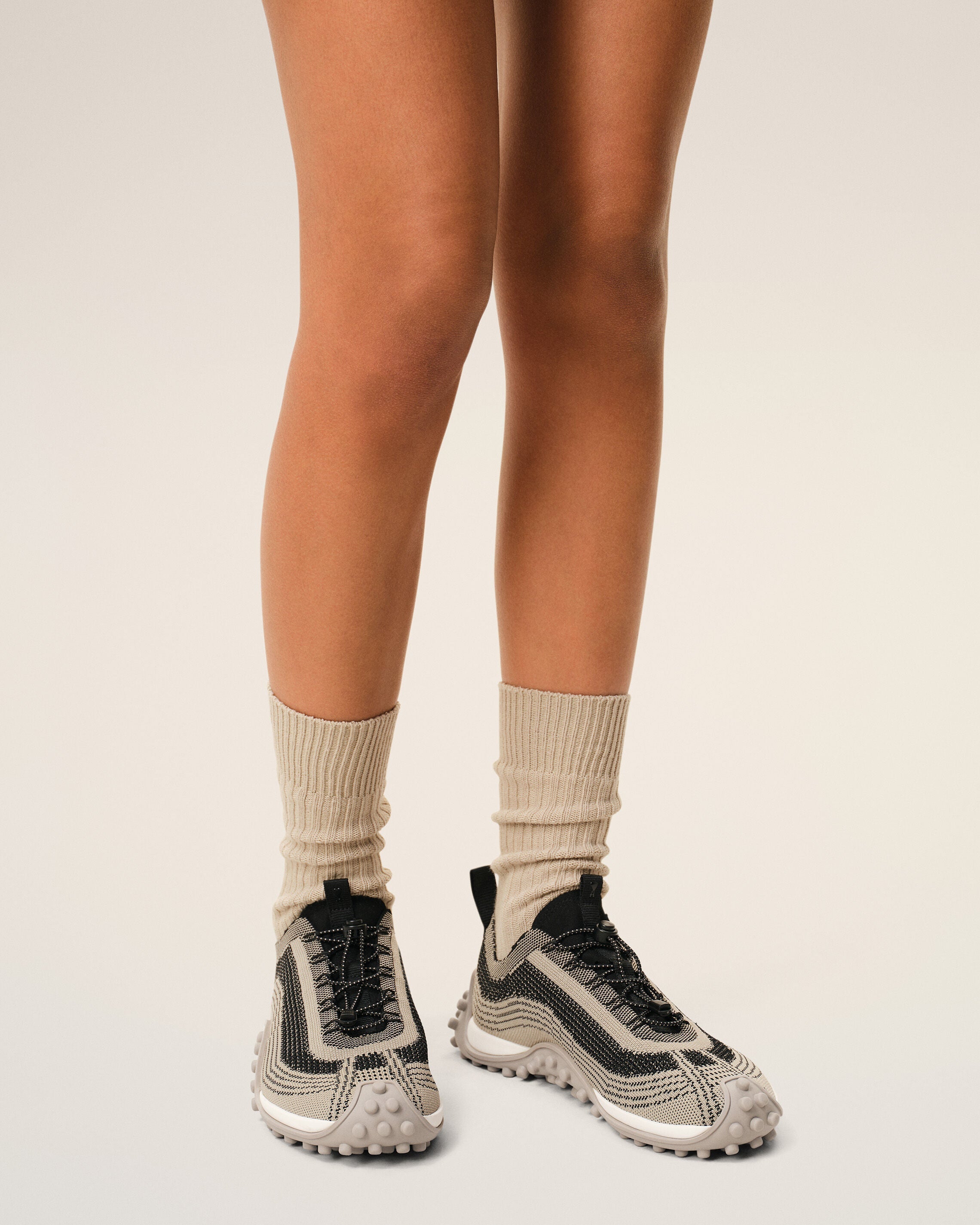 Beige Knit Mirage Sneakers
