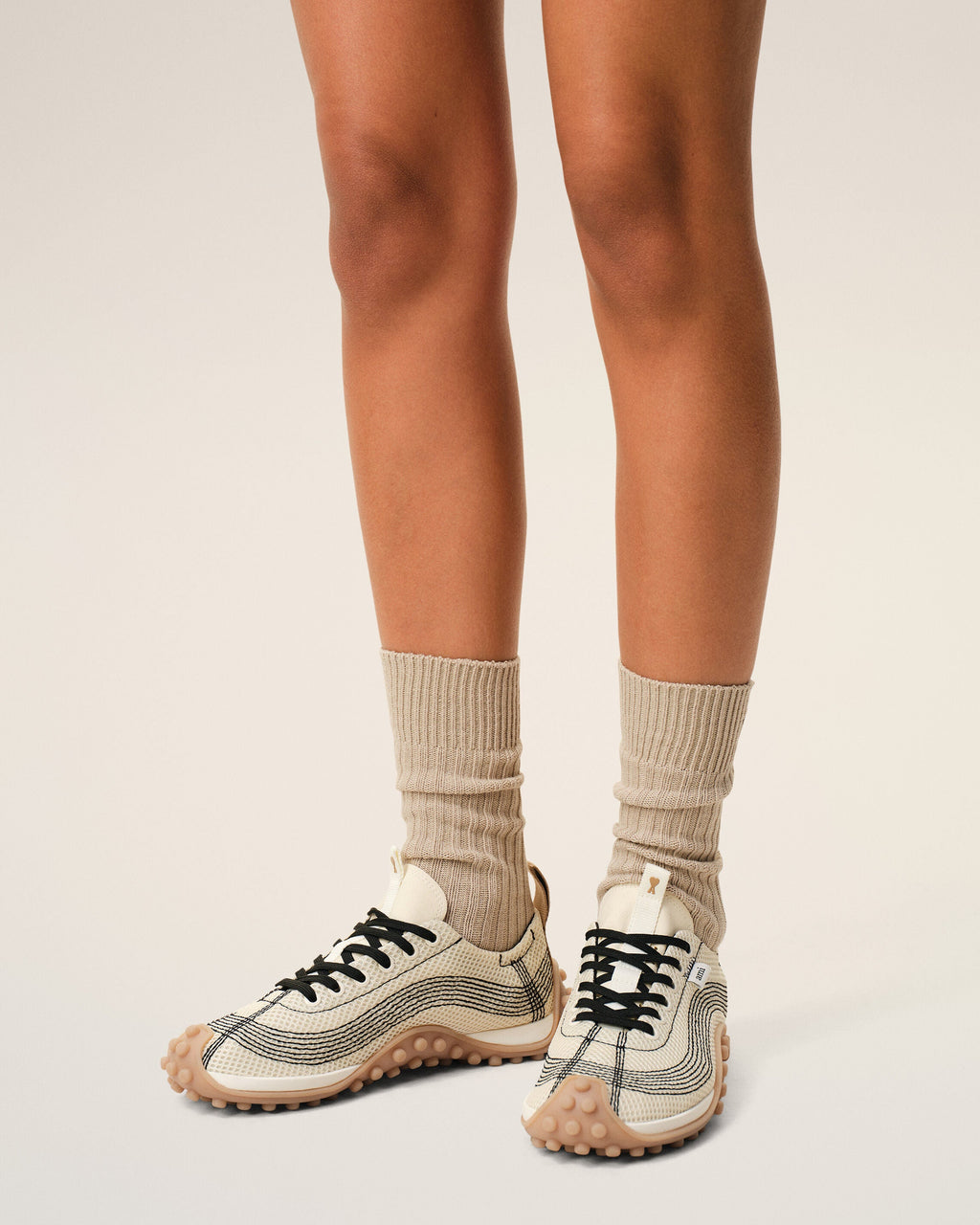 White Mesh Mirage Sneakers
