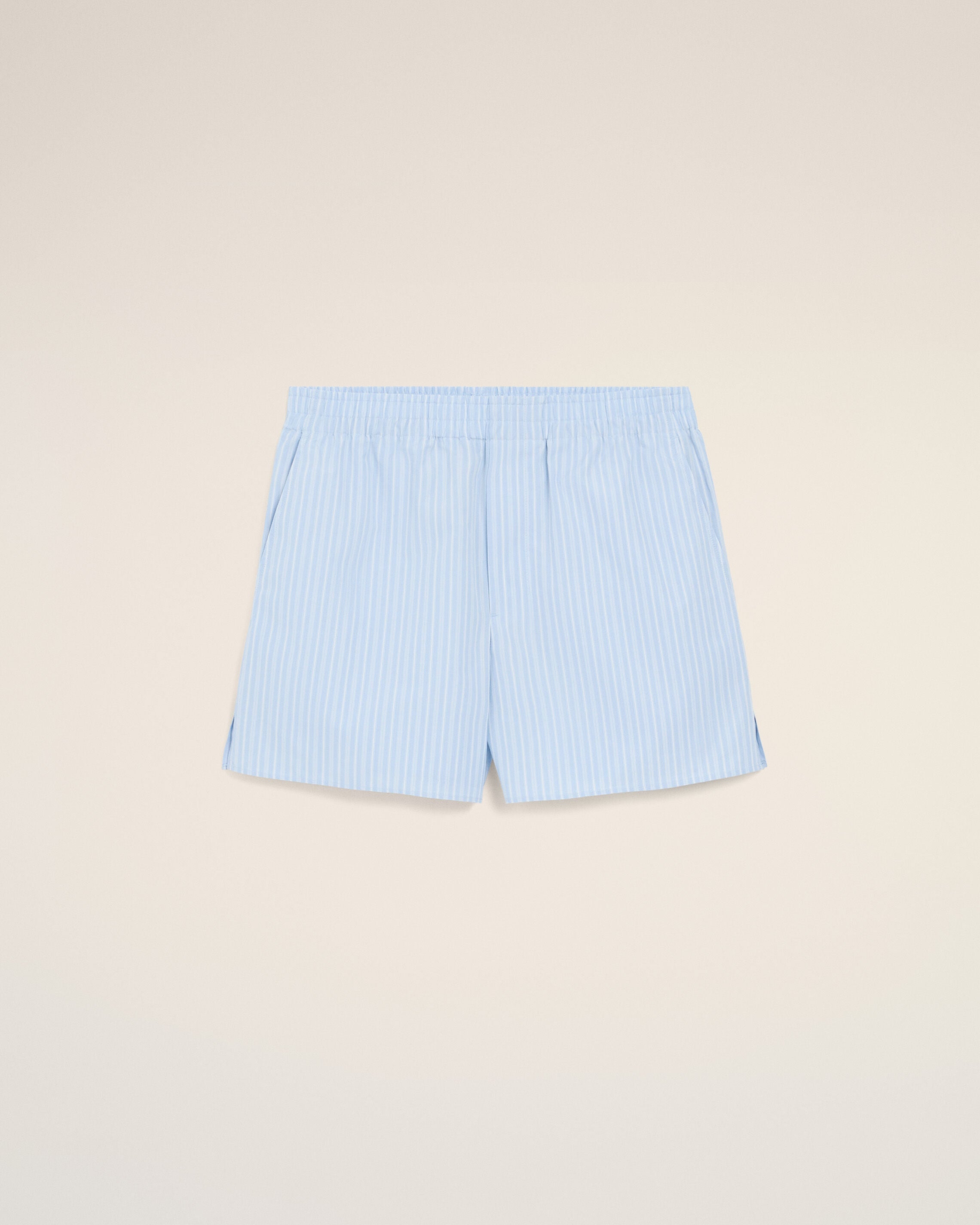 Blue Cotton Elasticated Shorts