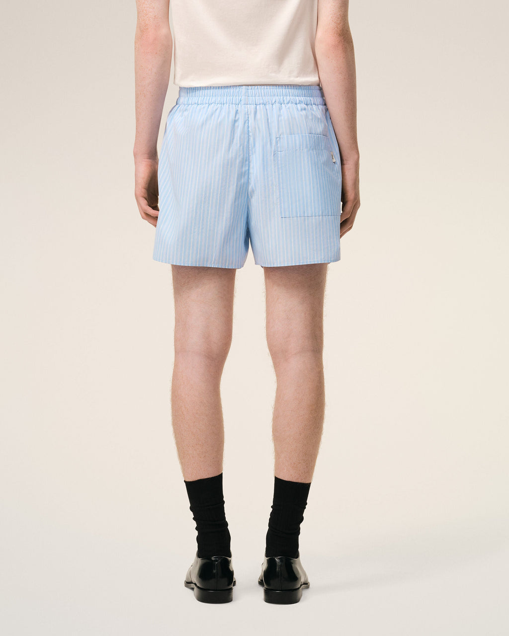 Blue Cotton Elasticated Shorts