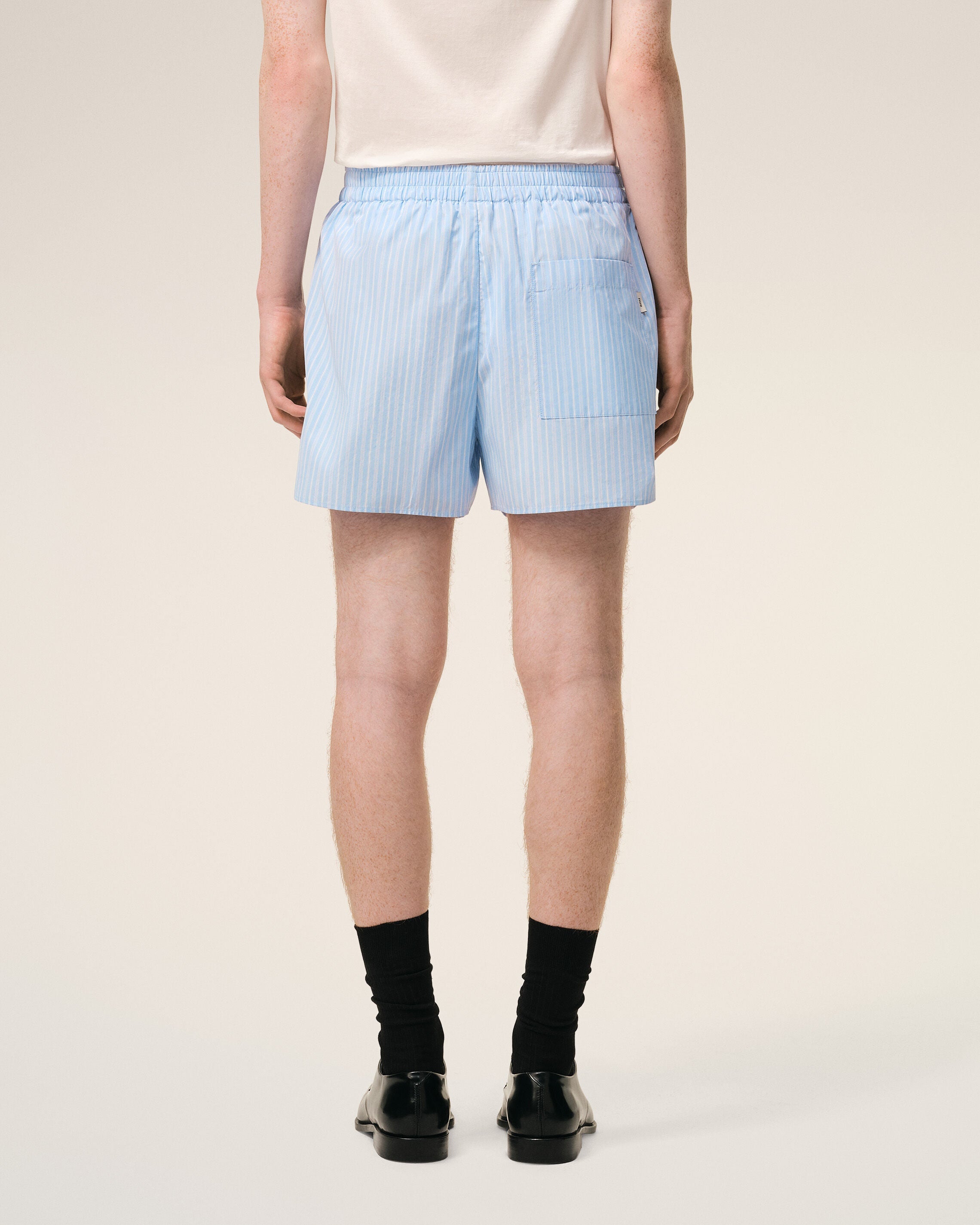 Blue Cotton Elasticated Shorts