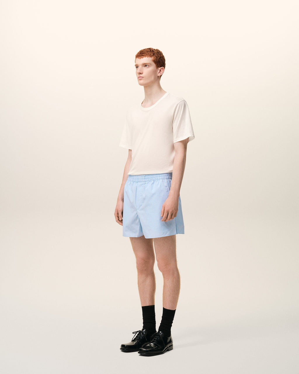 Blue Cotton Elasticated Shorts