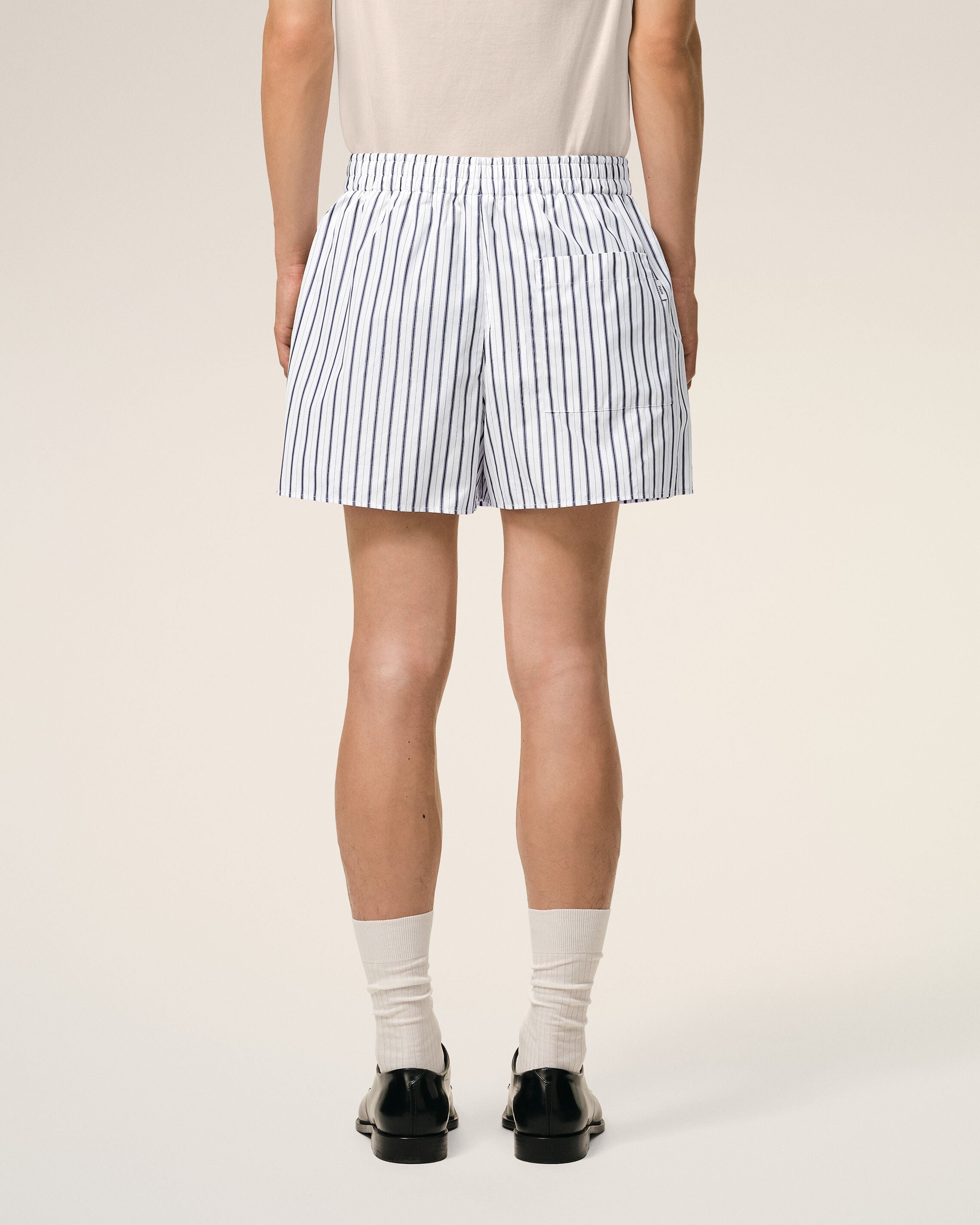 White Cotton Elasticated Shorts