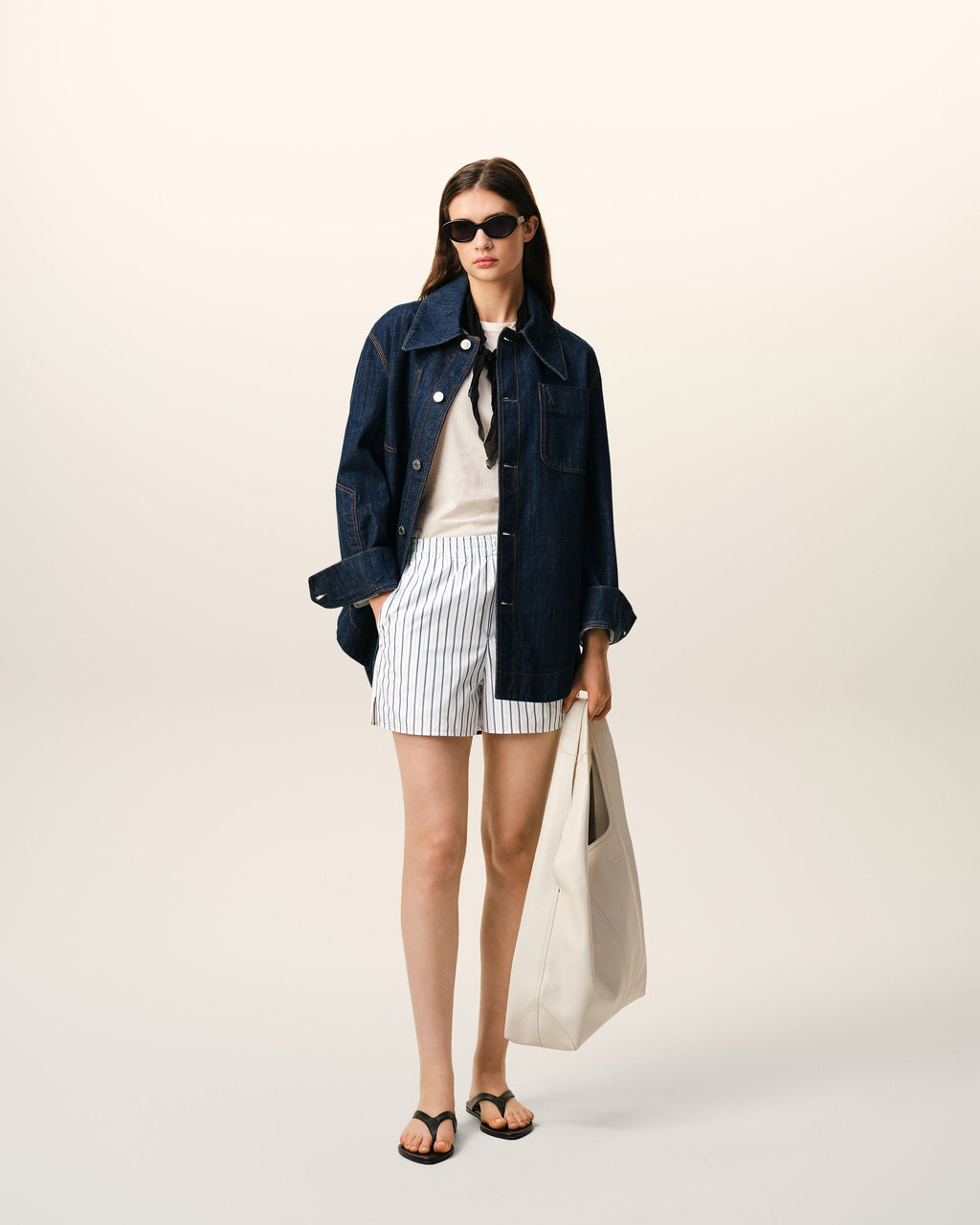 White Cotton Elasticated Shorts