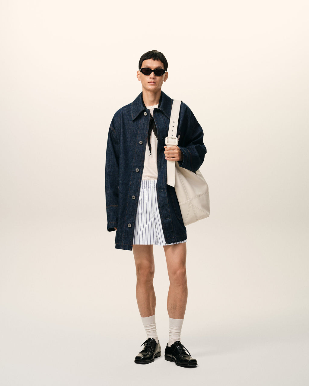 White Cotton Elasticated Shorts