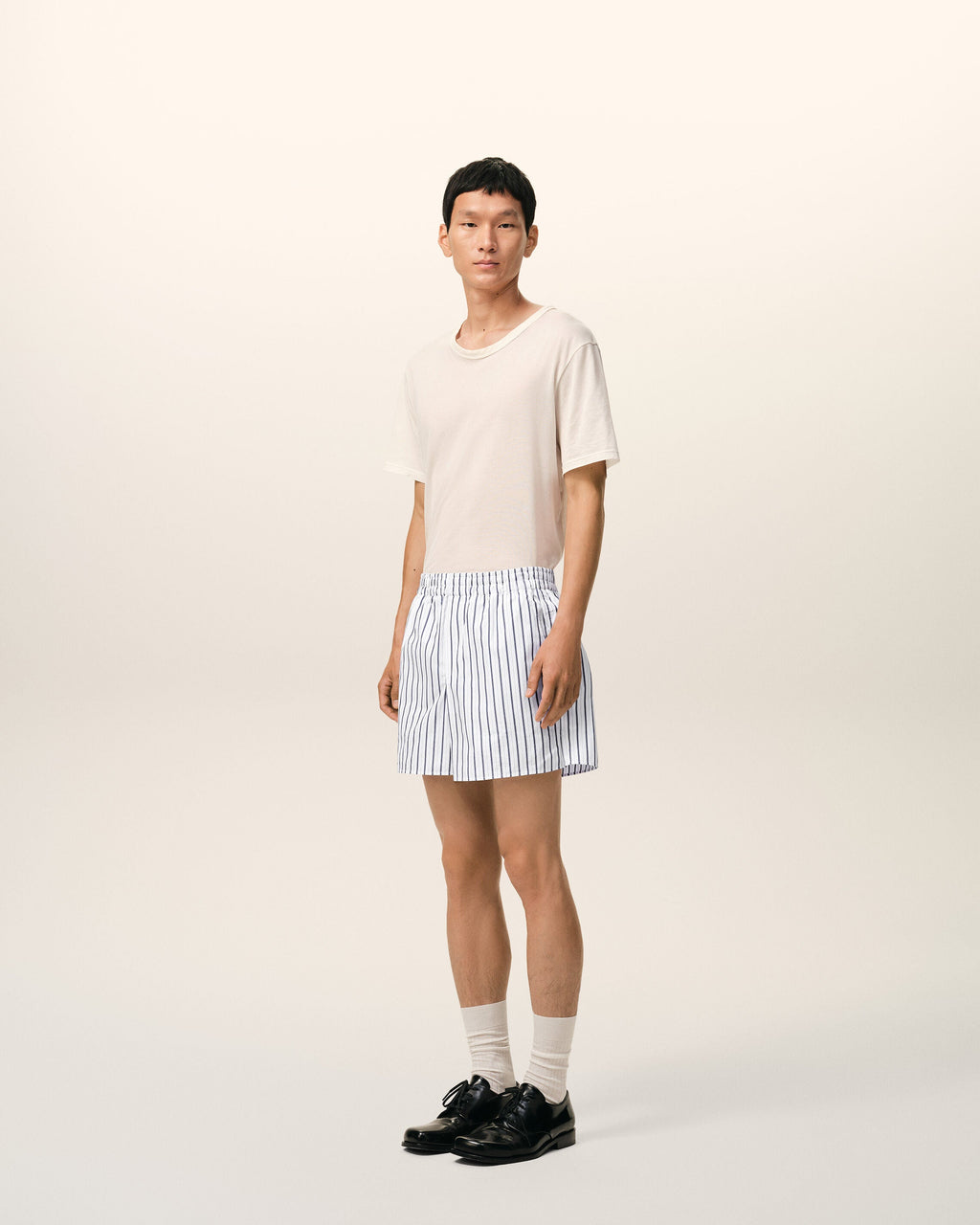 White Cotton Elasticated Shorts