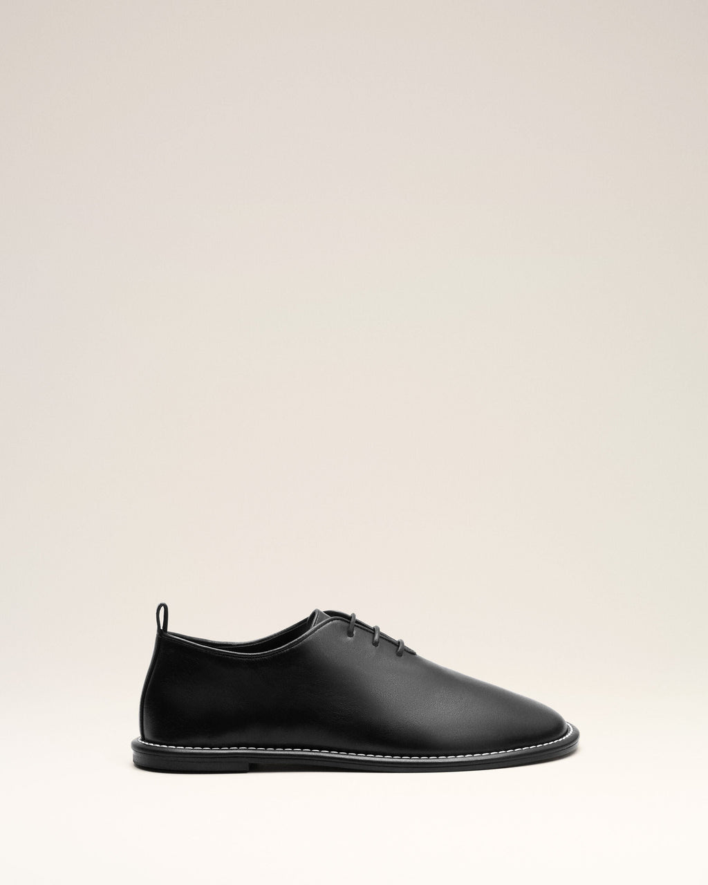Black Cow Leather Midi Derbies Shoes