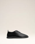Black Cow Leather Midi Derbies Shoes