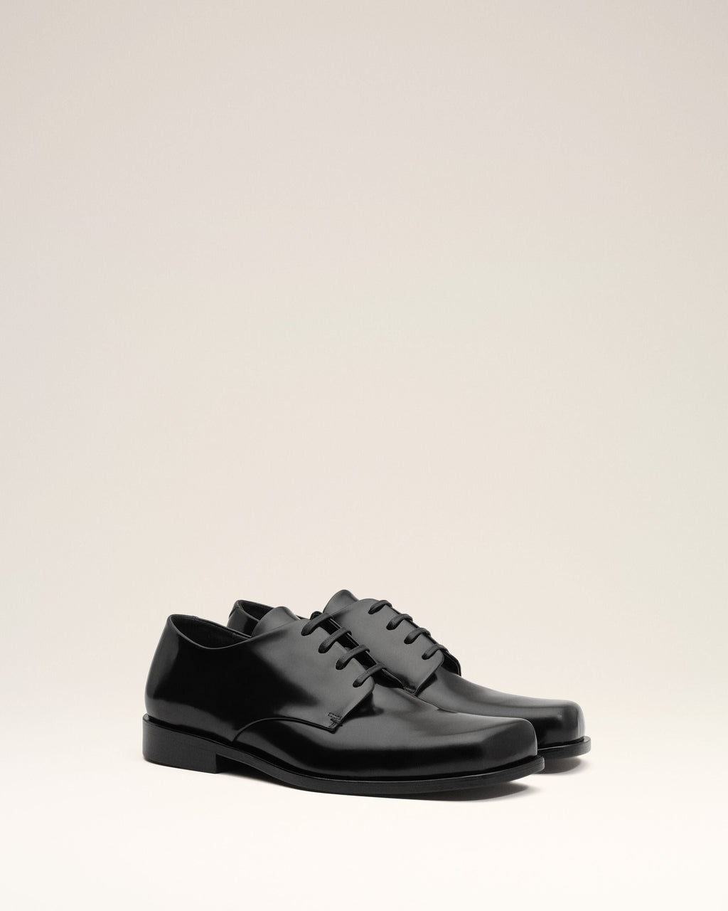 Black Cow Leather Derbies Shoes