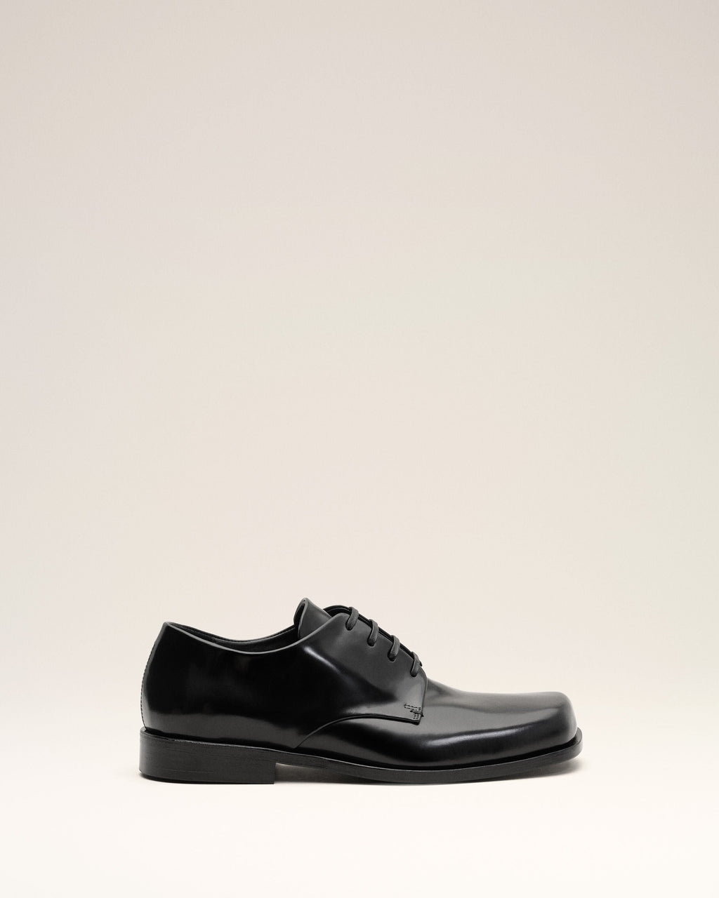 Black Cow Leather Derbies Shoes