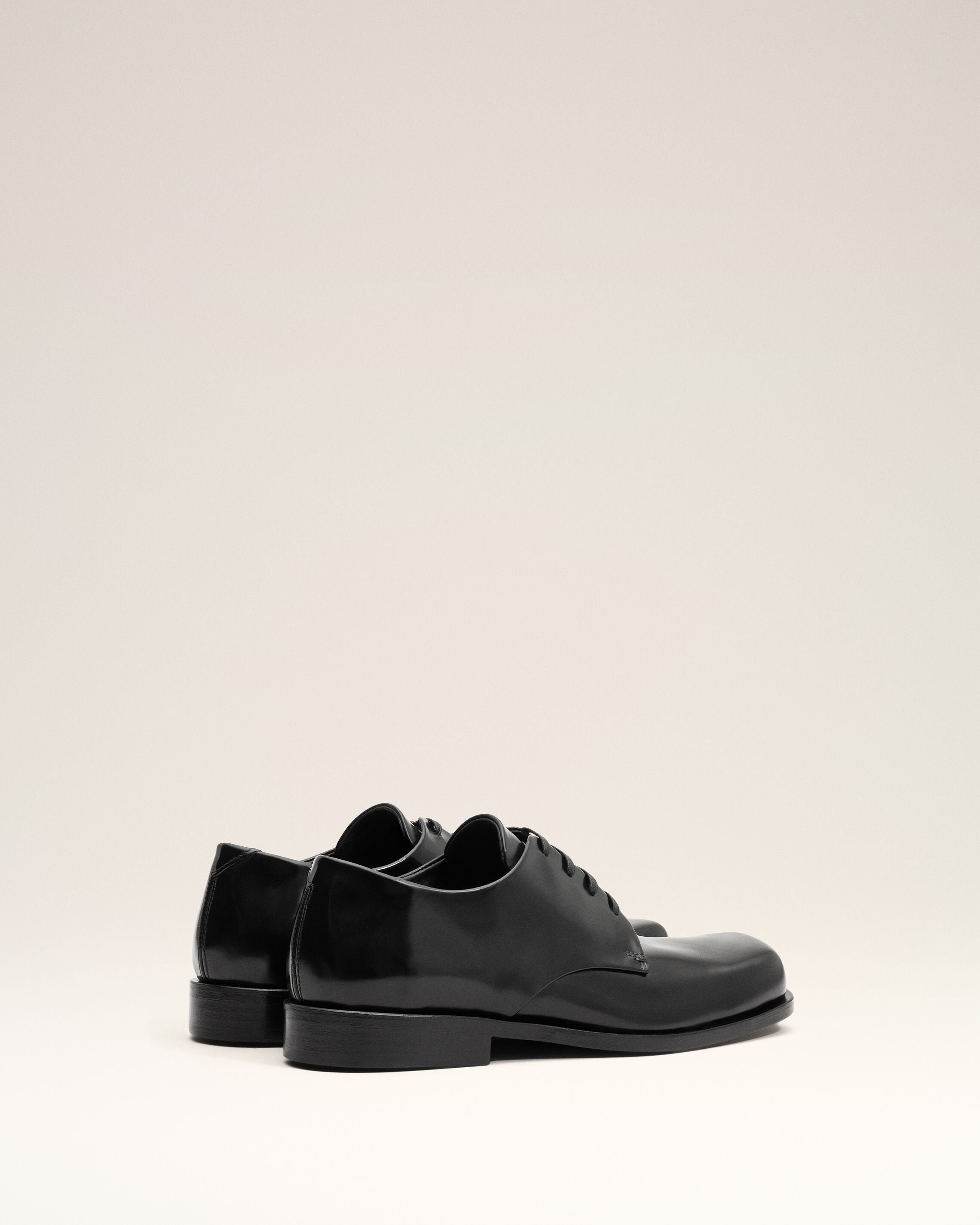 Black Cow Leather Derbies Shoes