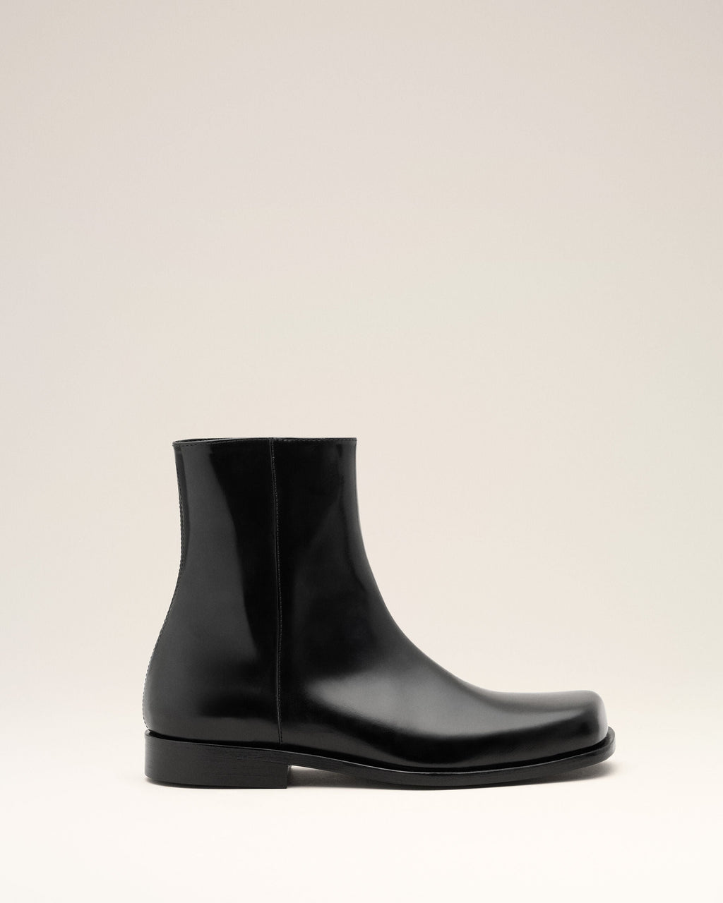 Black Cow Leather Ankle Boots