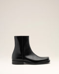 Black Cow Leather Ankle Boots
