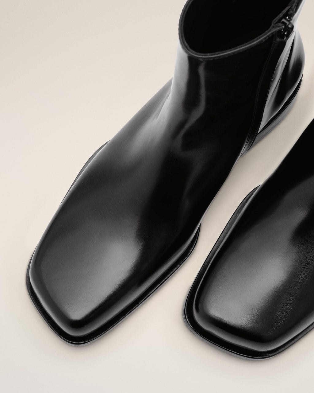 Black Cow Leather Ankle Boots