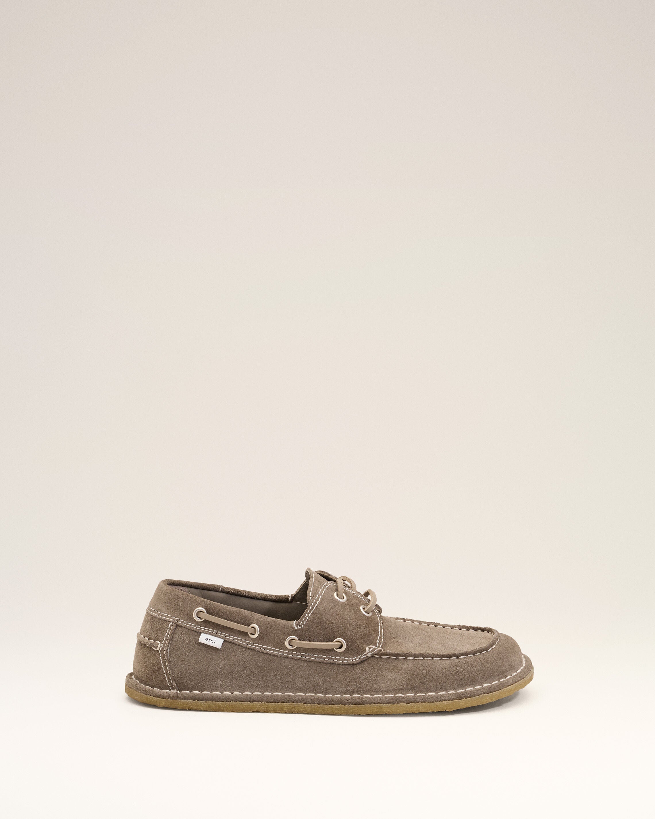 Grey Cow Leather Boat Shoes