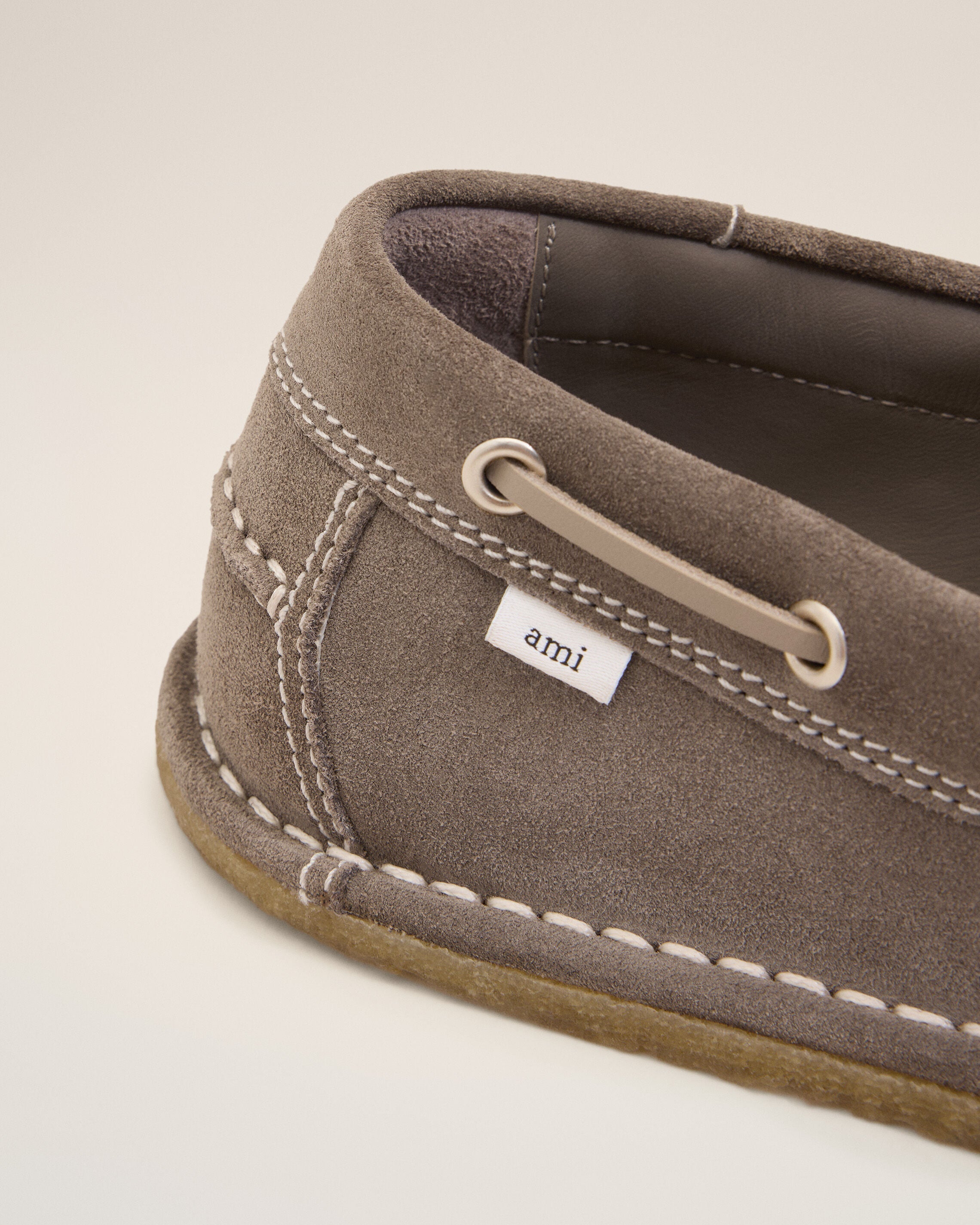 Grey Cow Leather Boat Shoes