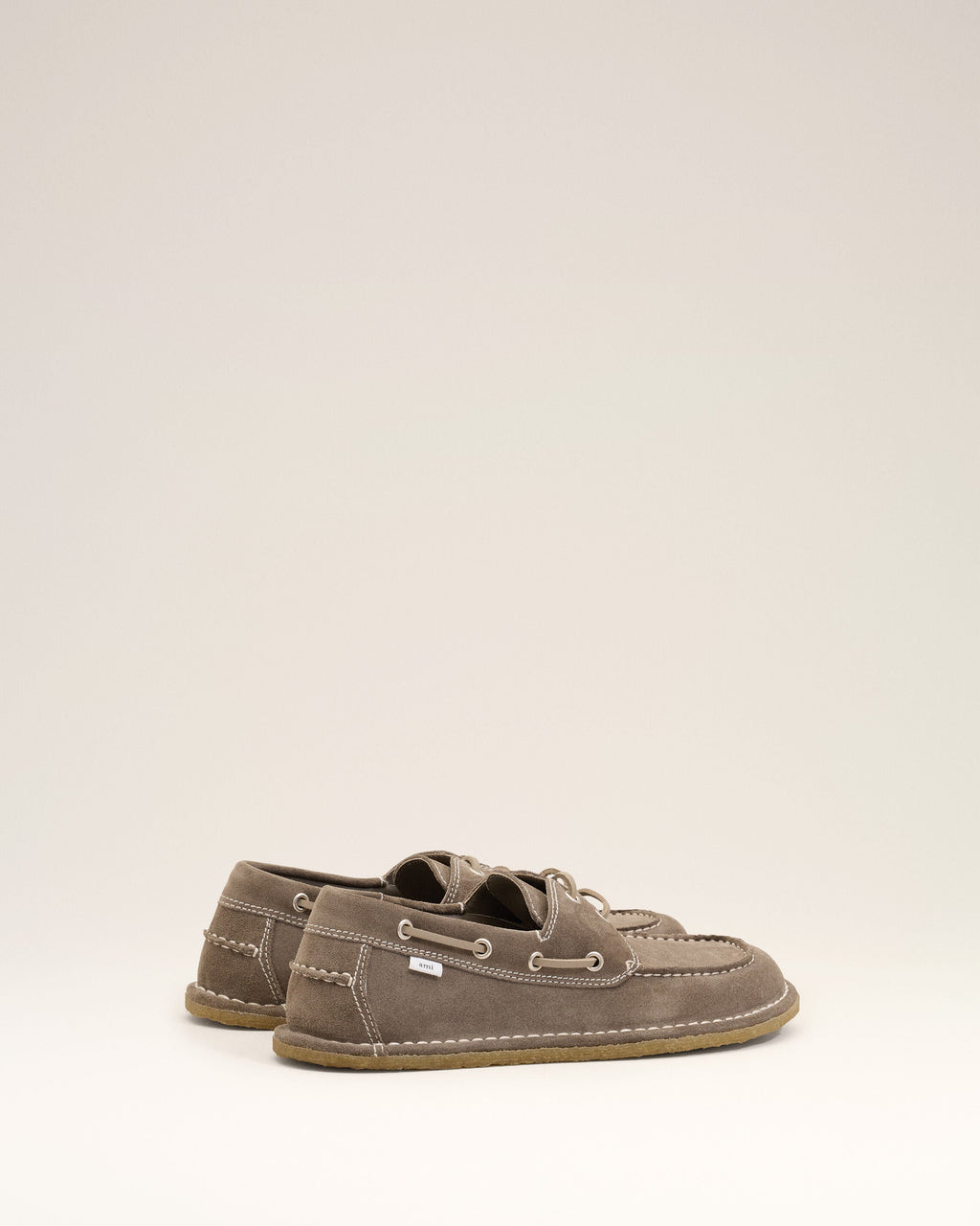 Grey Cow Leather Boat Shoes