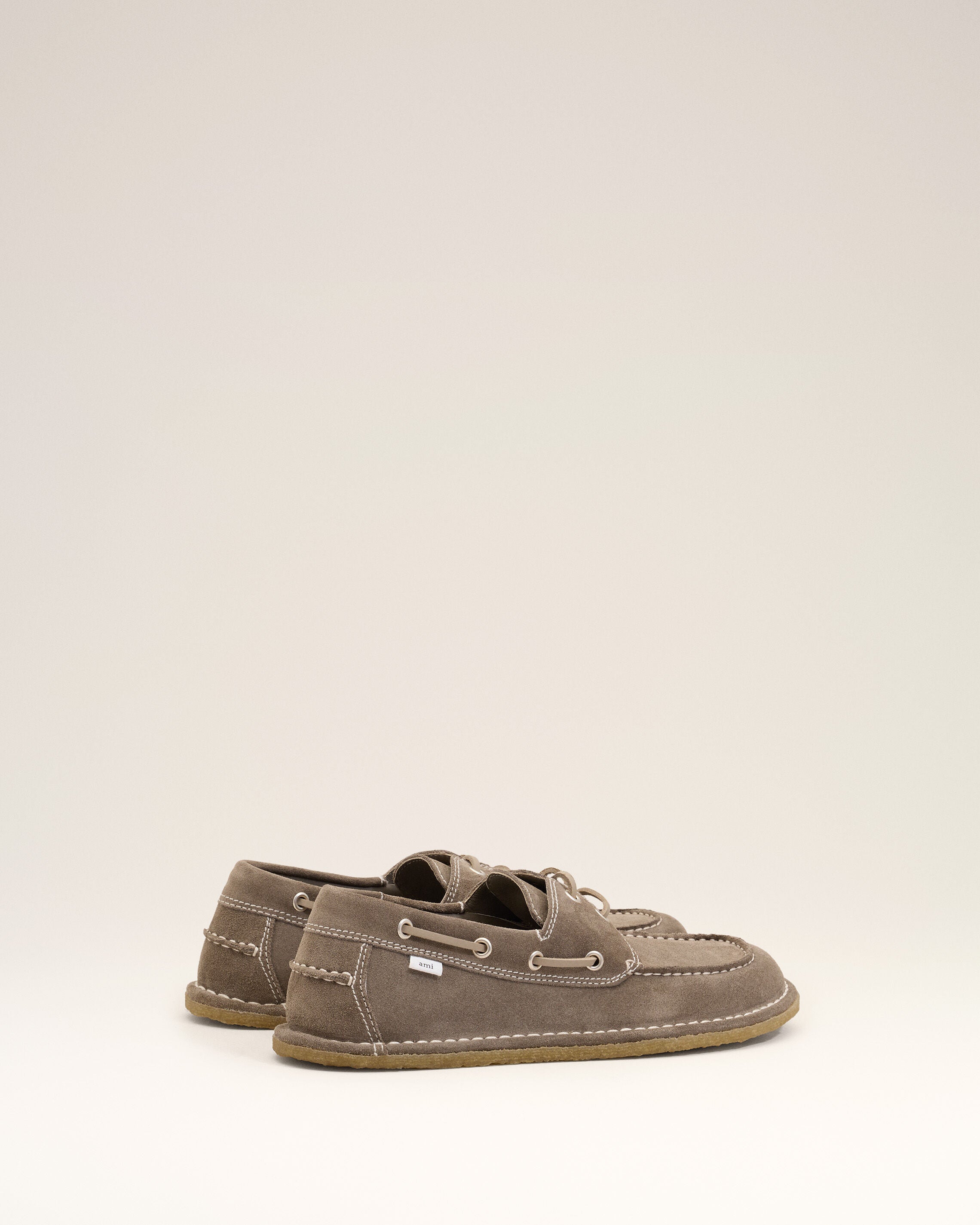 Grey Cow Leather Boat Shoes