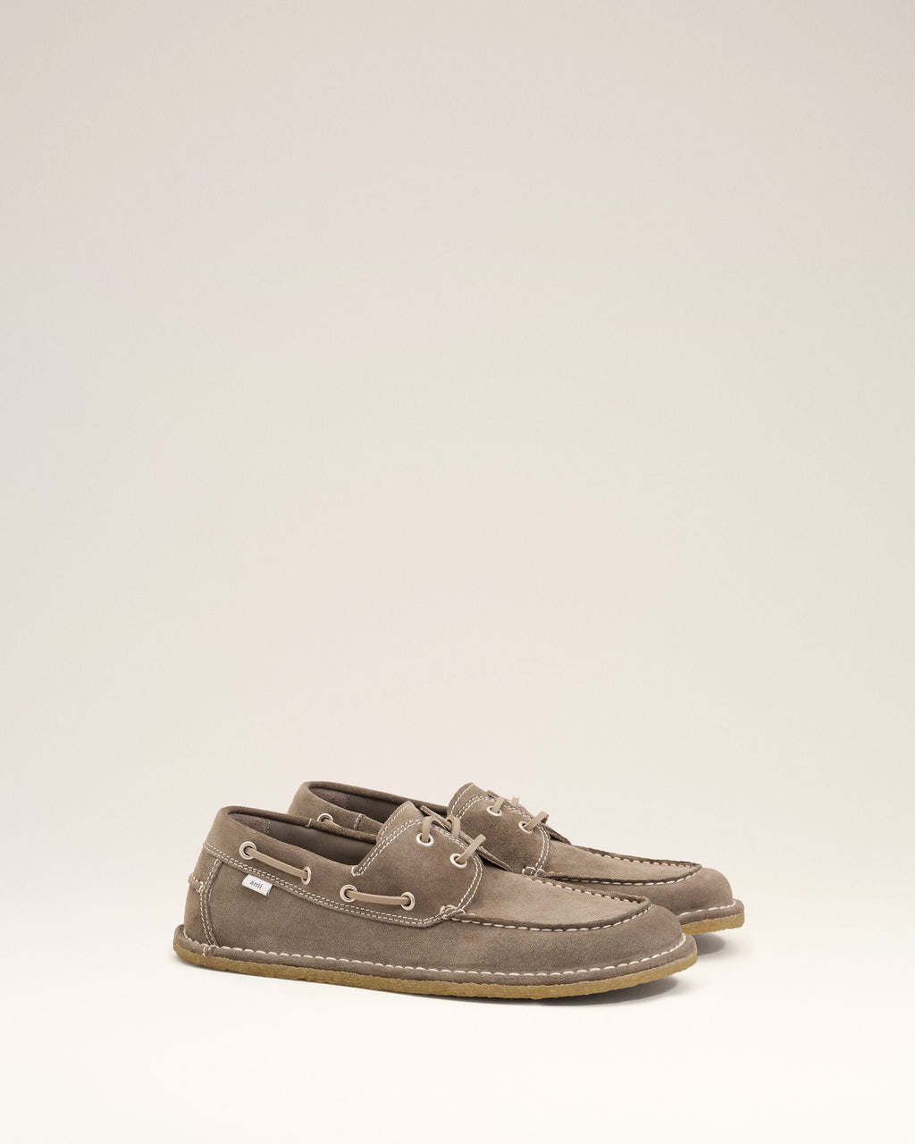 Grey Cow Leather Boat Shoes