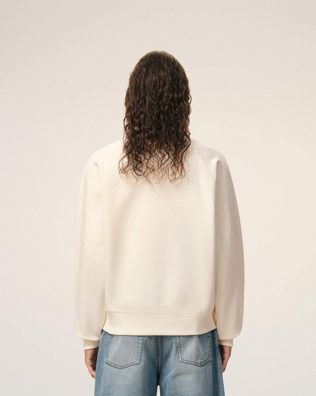White Cotton Embossed Ami De Coeur Sweatshirt