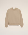 Beige Cotton Embossed Ami De Coeur Sweatshirt
