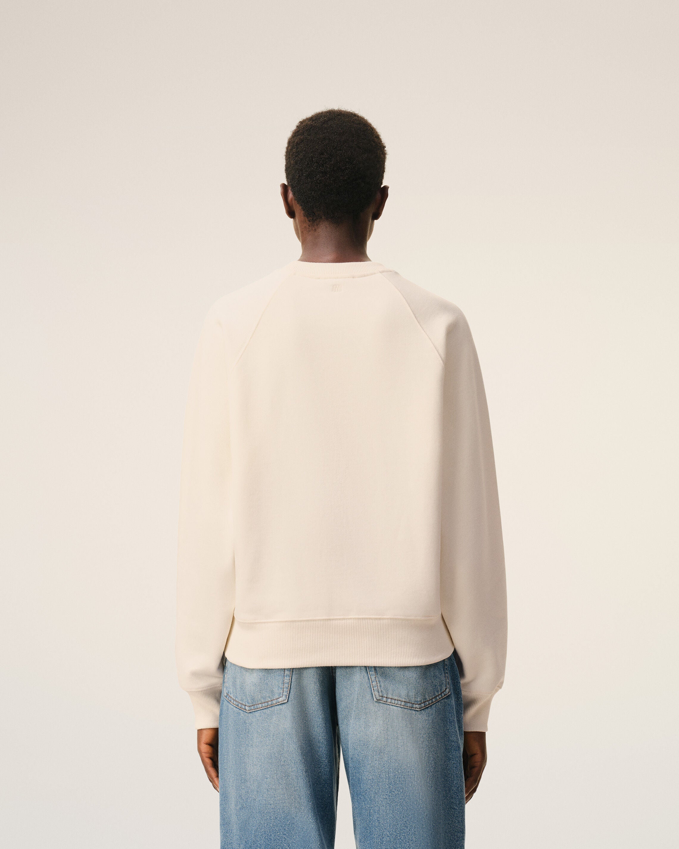 White Cotton Embossed Ami De Coeur Sweatshirt