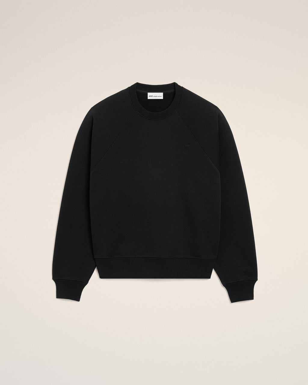 Black Cotton Embossed Ami De Coeur Sweatshirt