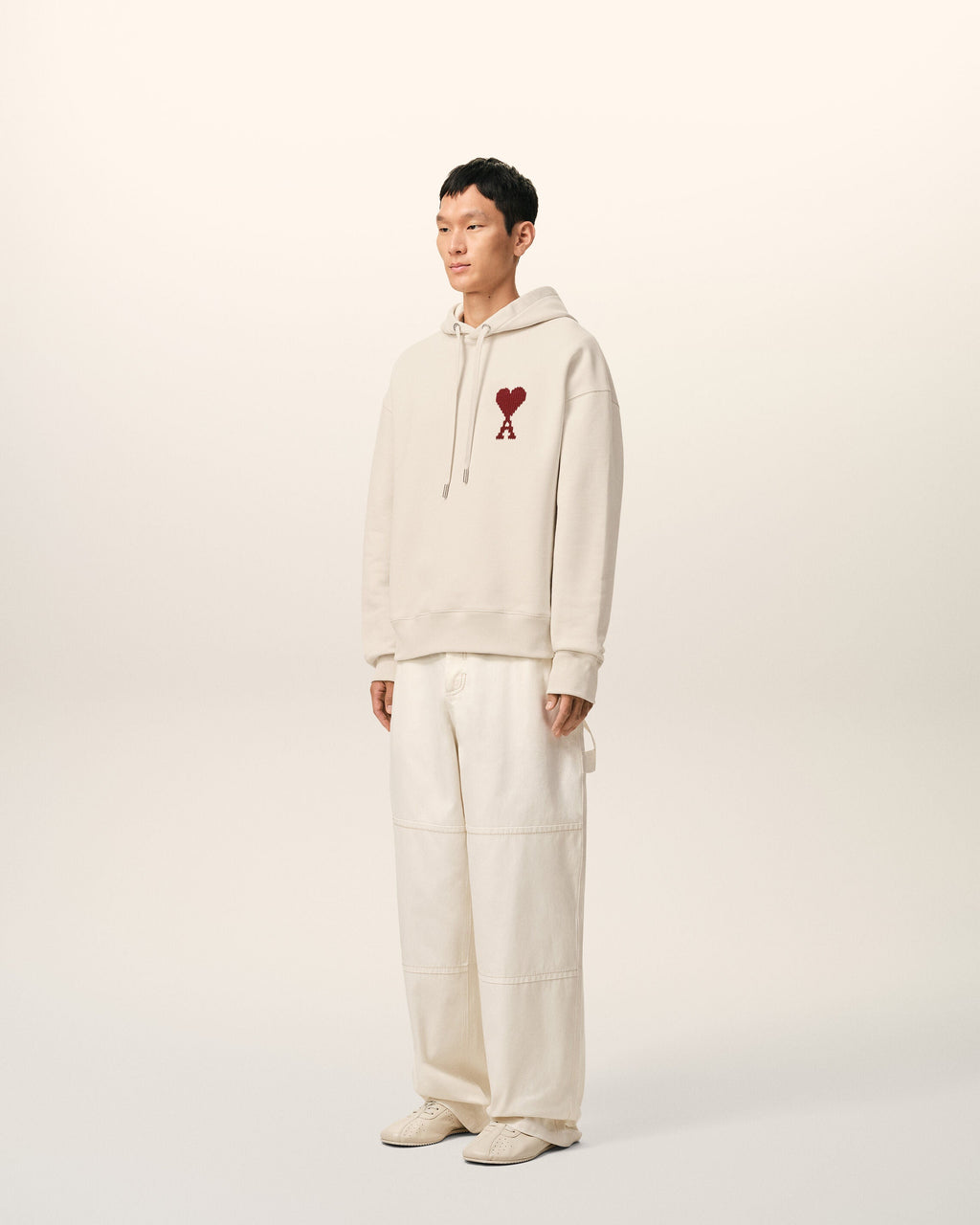 White Cotton Ami De Coeur Hoodie