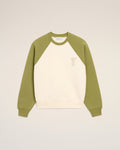 White And Green Cotton Knitted Ami De Coeur Sweatshirt