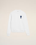 White Cotton Knitted Ami De Coeur Sweatshirt