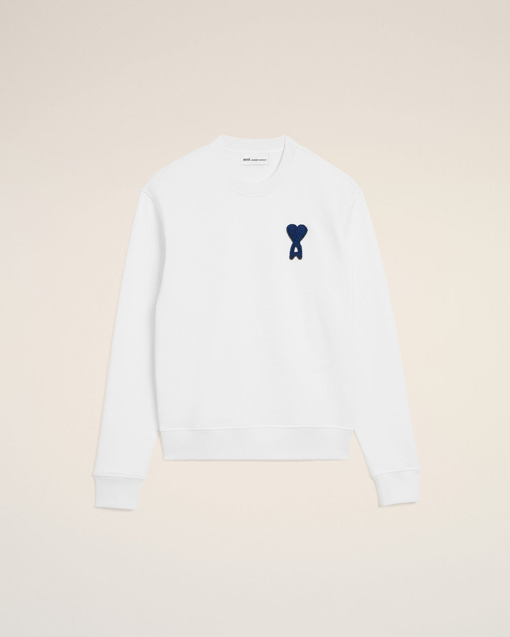 White Cotton Knitted Ami De Coeur Sweatshirt