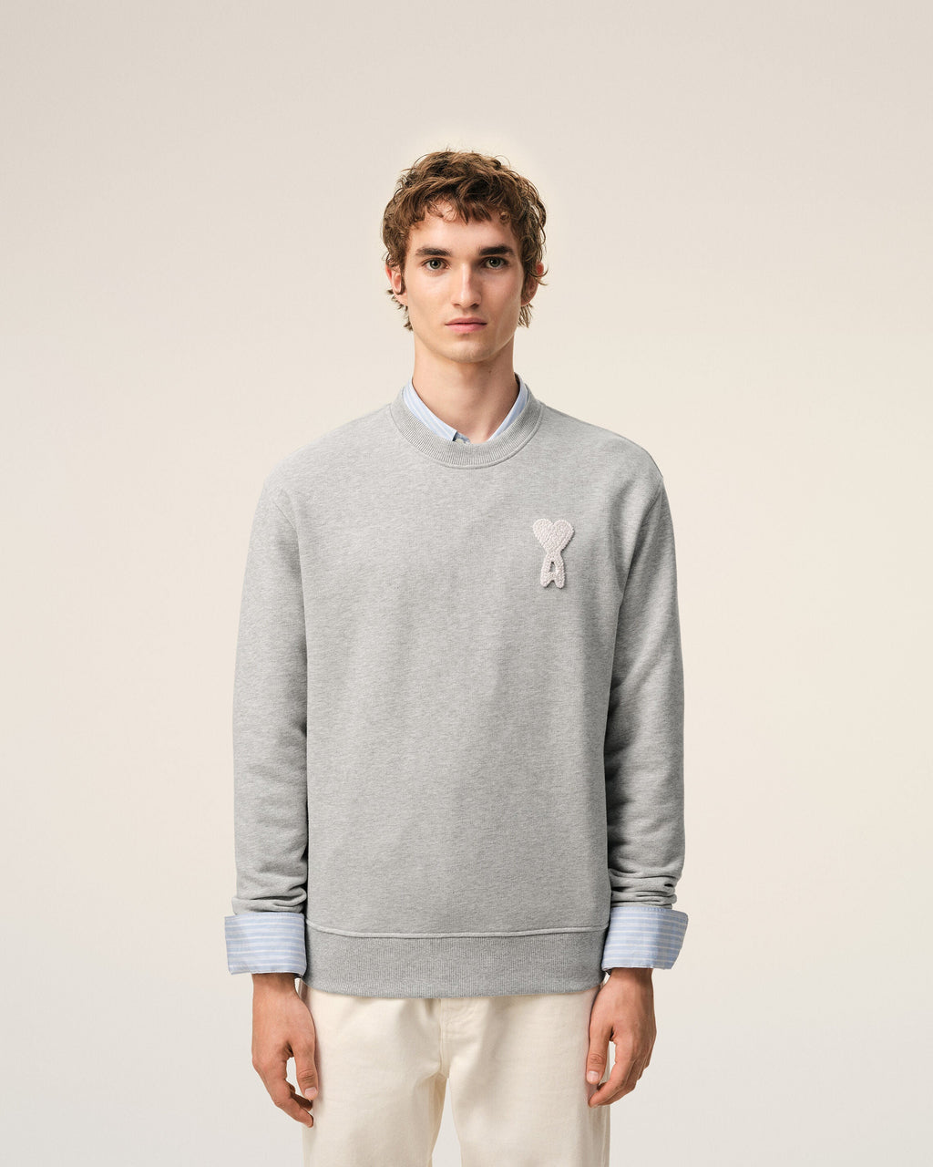 Grey Cotton Knitted Ami De Coeur Sweatshirt