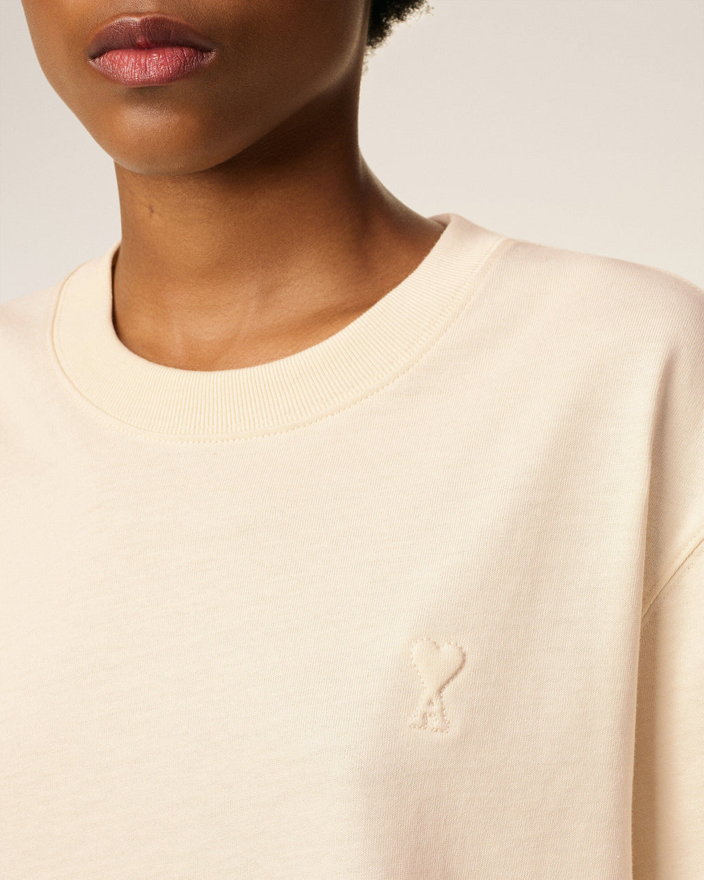 White Cotton Ami De Coeur T-shirt