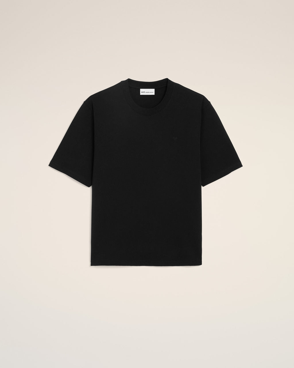 Black Cotton Embossed Ami De Coeur T-shirt