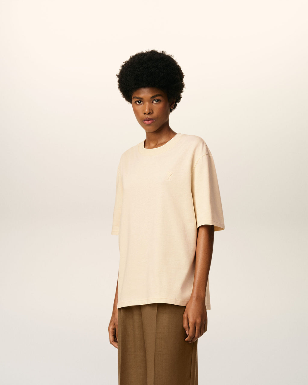 White Cotton Ami De Coeur T-shirt