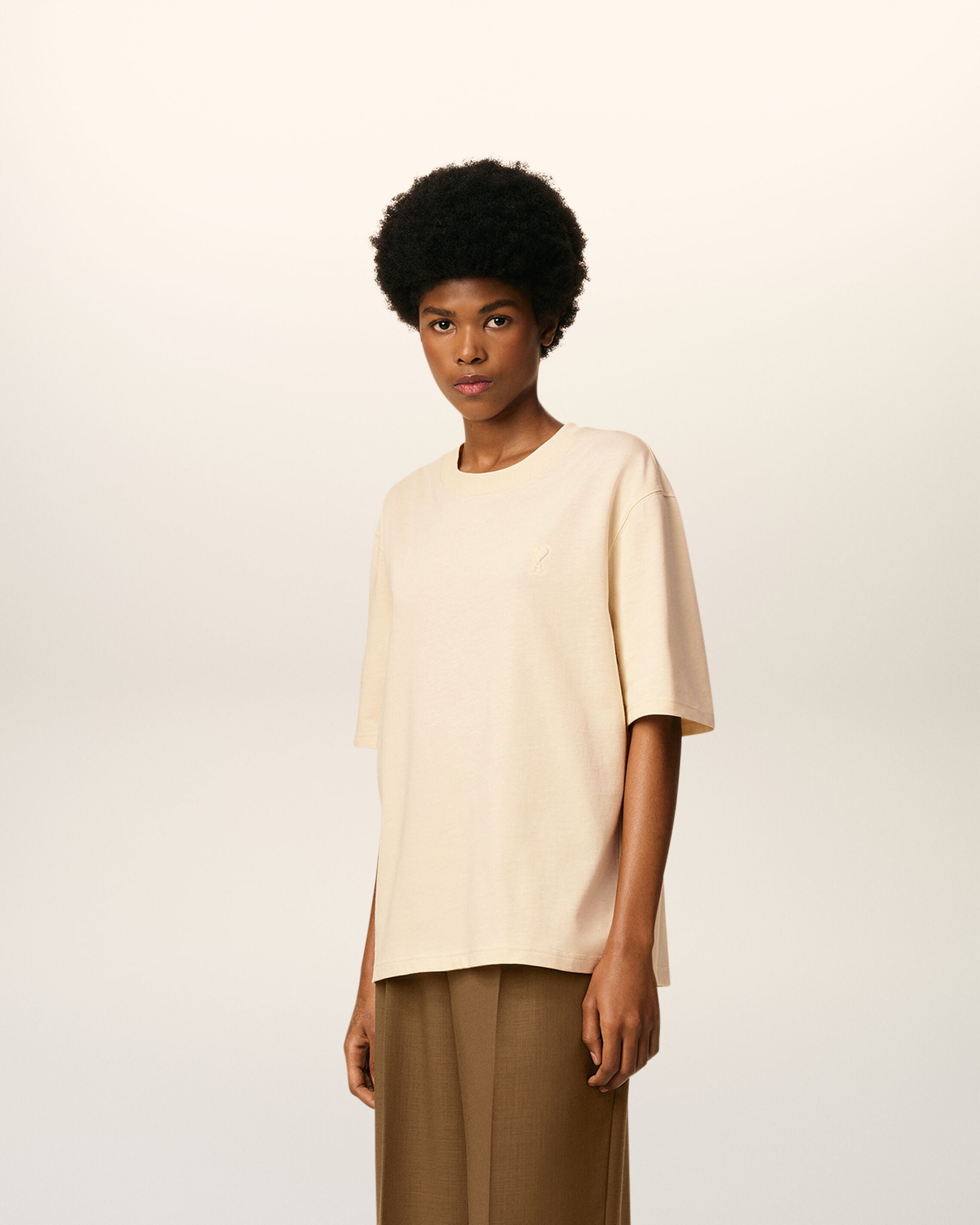 White Cotton Ami De Coeur T-shirt