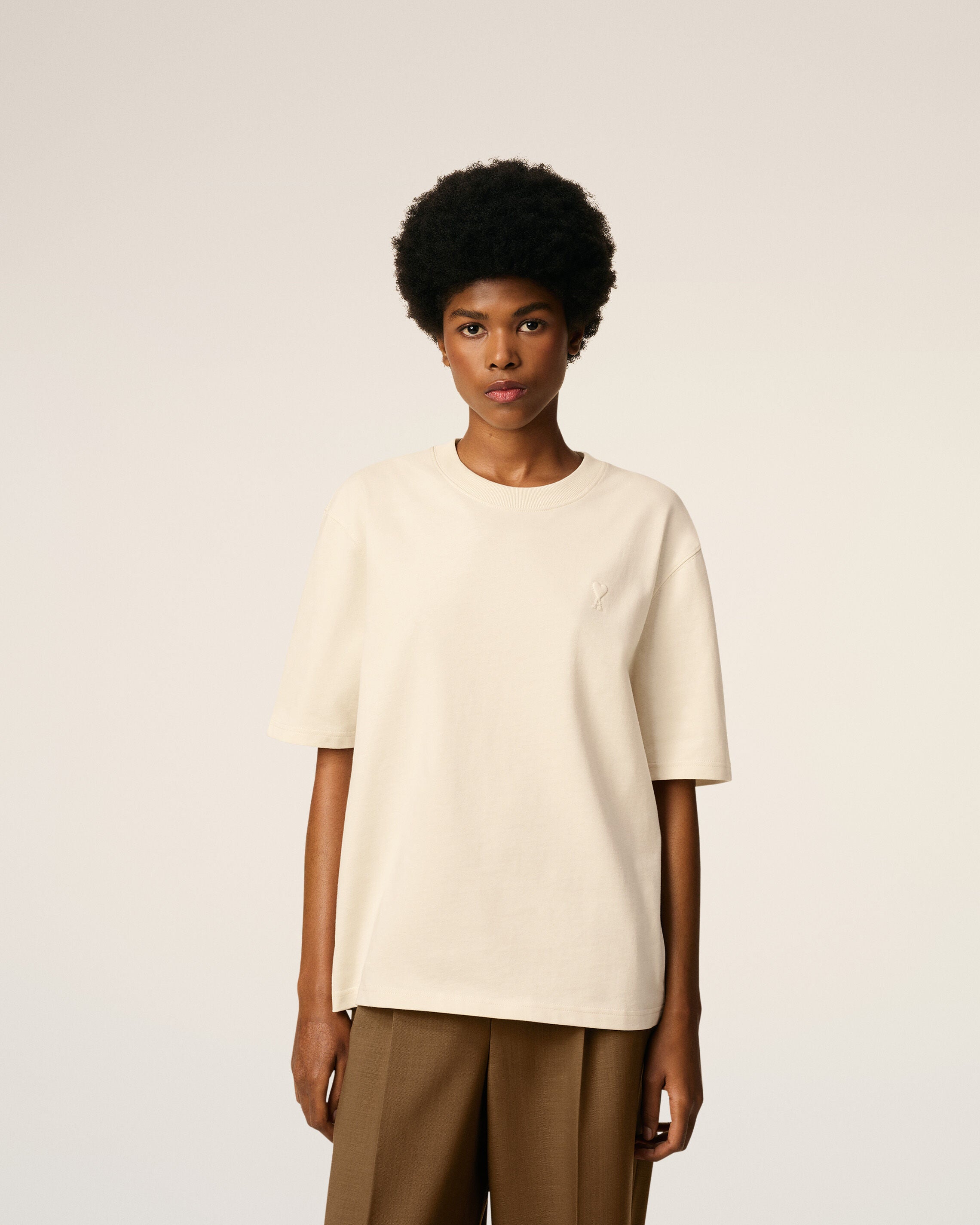 White Cotton Ami De Coeur T-shirt