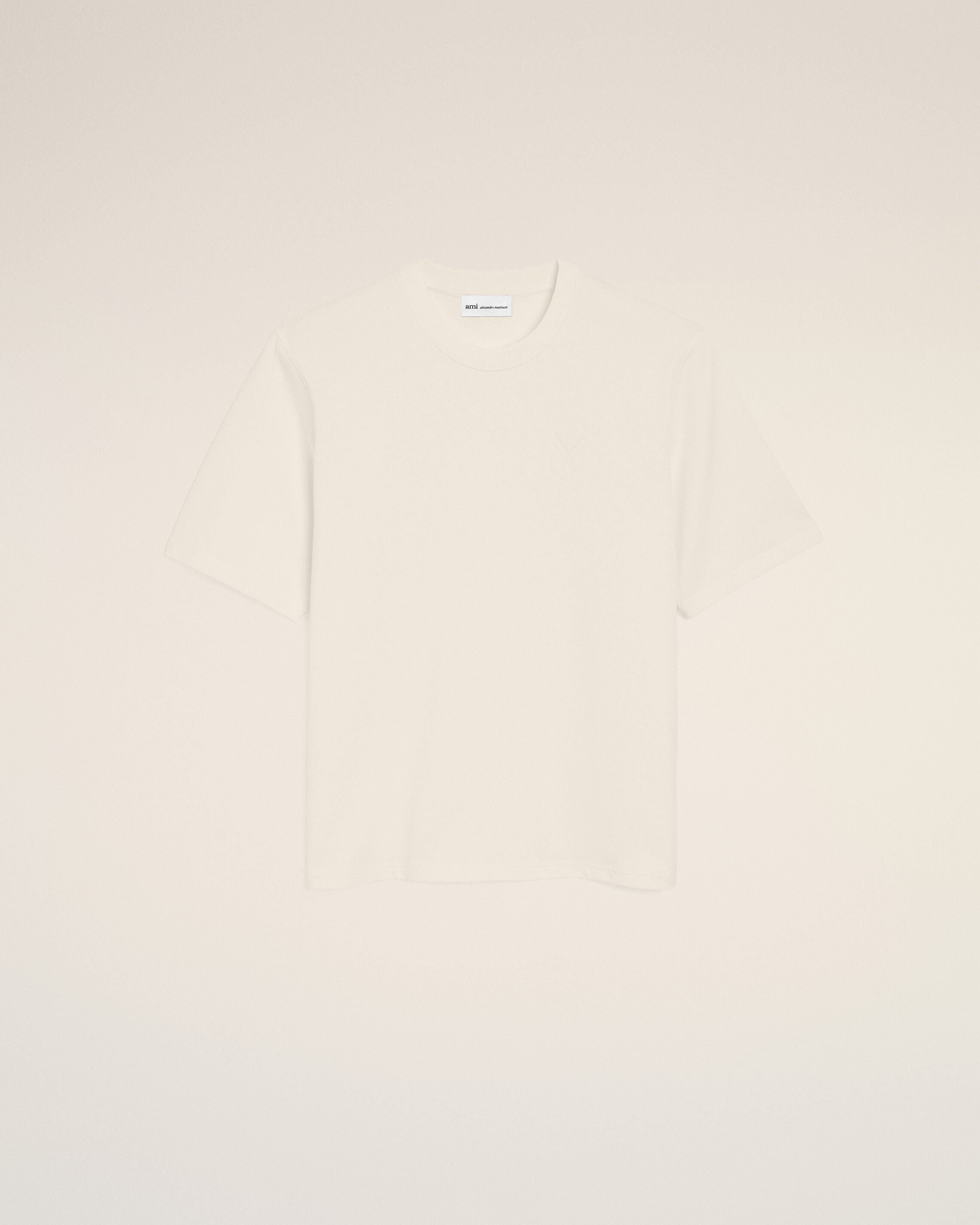 White Cotton Ami De Coeur Embossed T-shirt