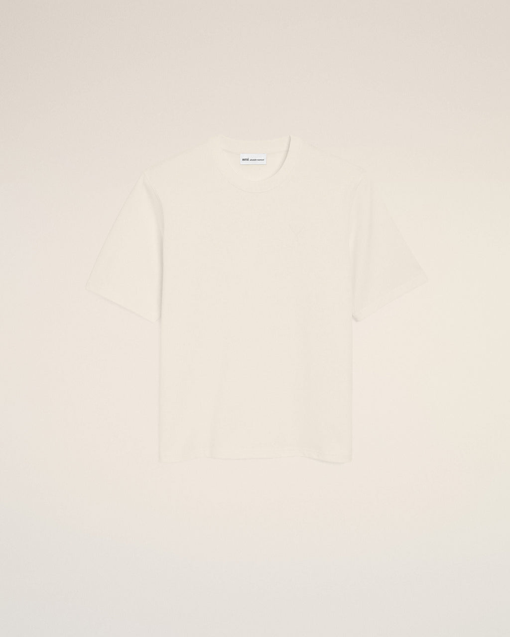 White Cotton Ami De Coeur Embossed T-shirt
